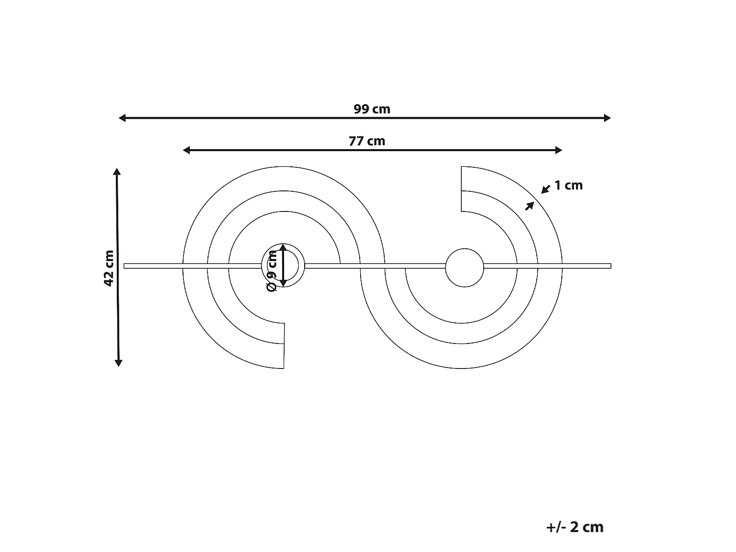 Wandobjekt FARO Metall 42 cm Bunt