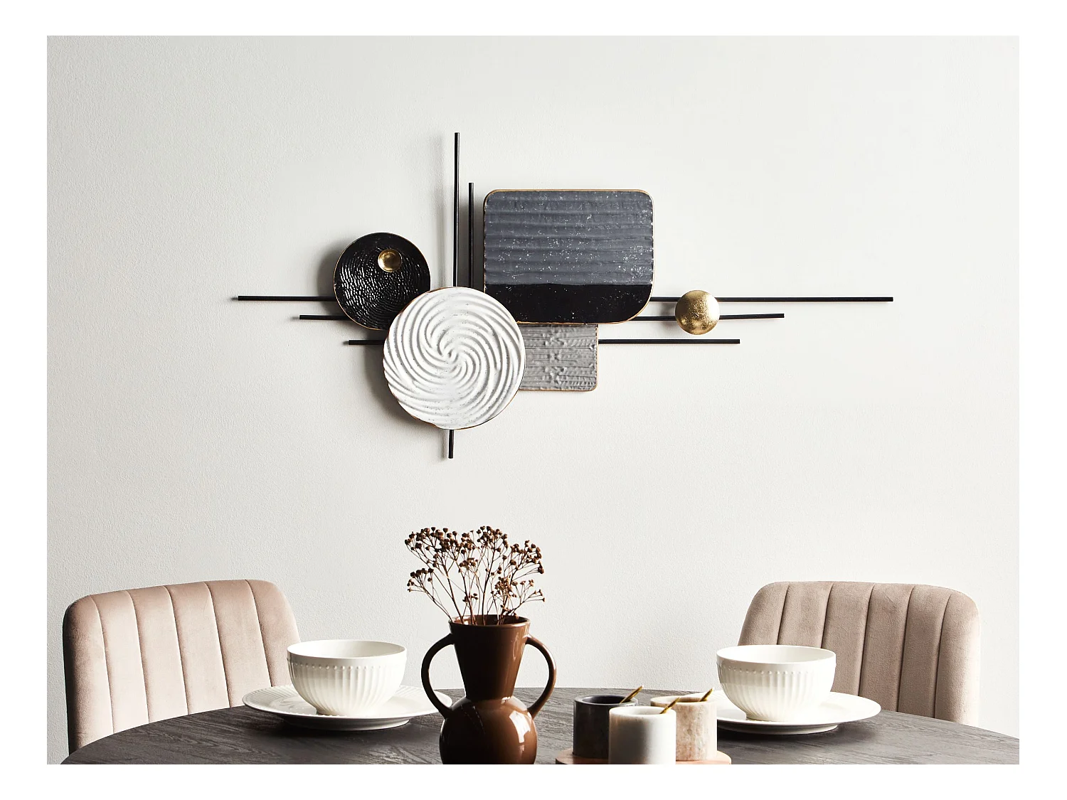 Decoración de pared OVAR Metal 50 cm Gris