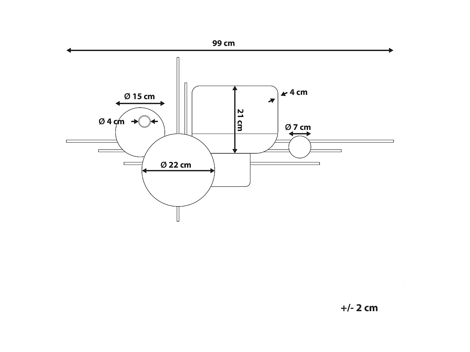 Decoración de pared OVAR Metal 50 cm Gris