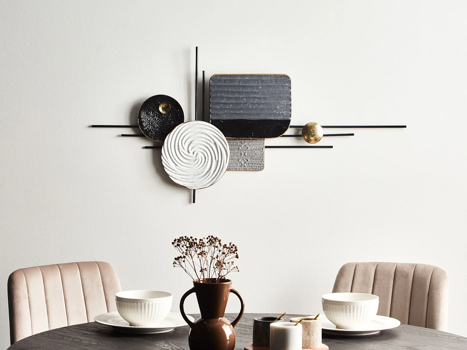 Décoration murale OVAR Métal 50 cm Gris