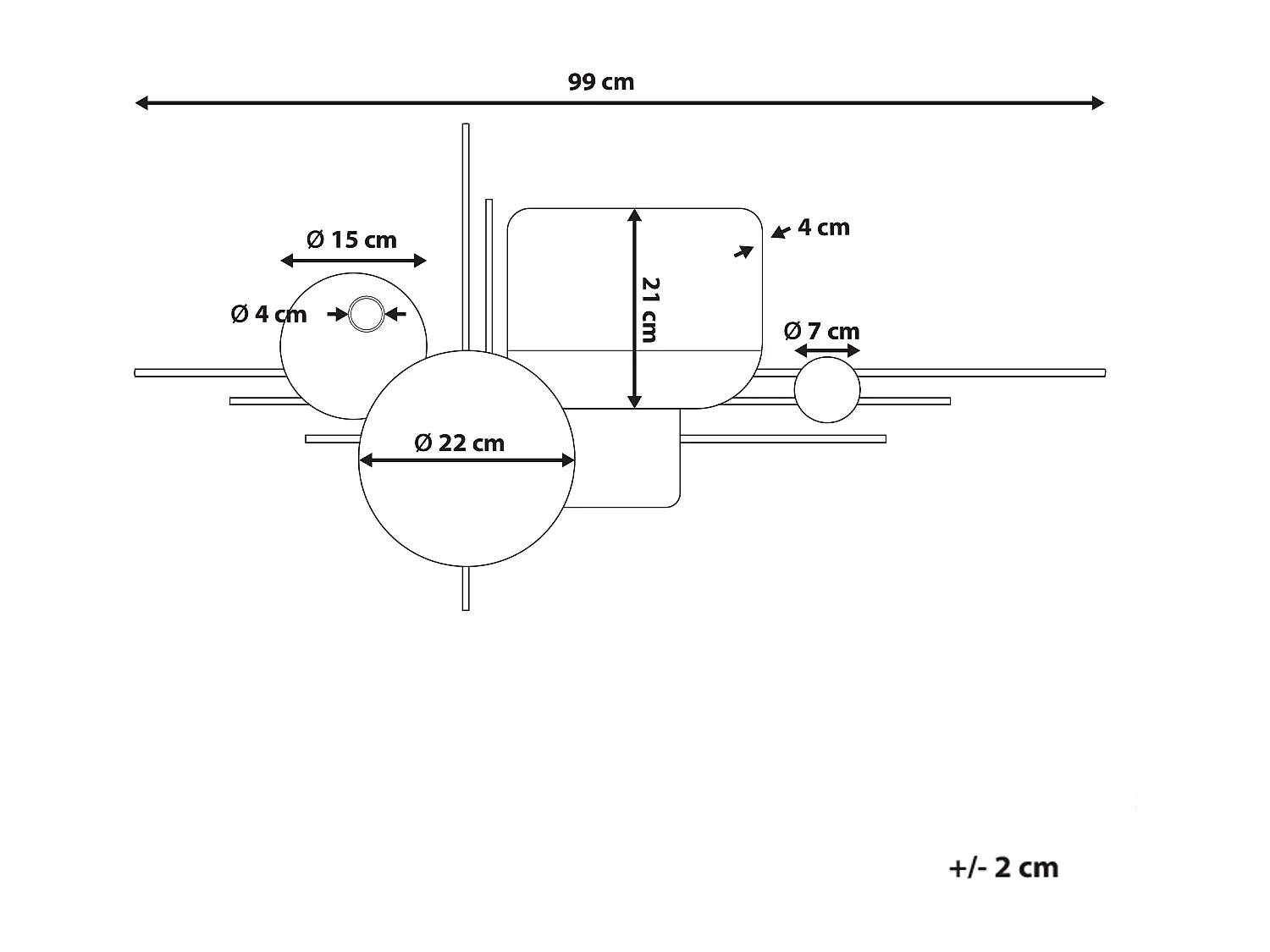 Décoration murale OVAR Métal 50 cm Gris