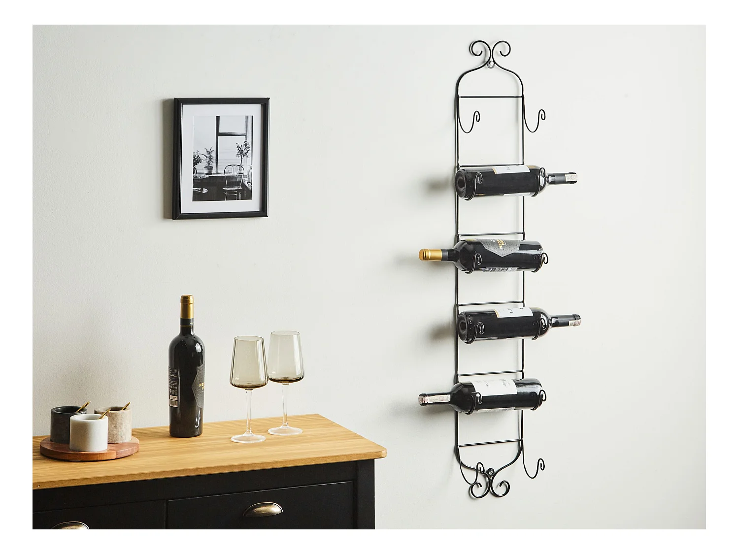 Botellero de pared HYDROGEN Metal Negro