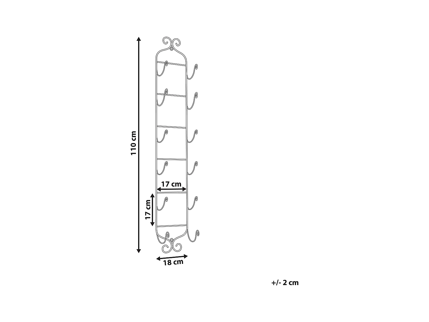 Botellero de pared HYDROGEN Metal Negro