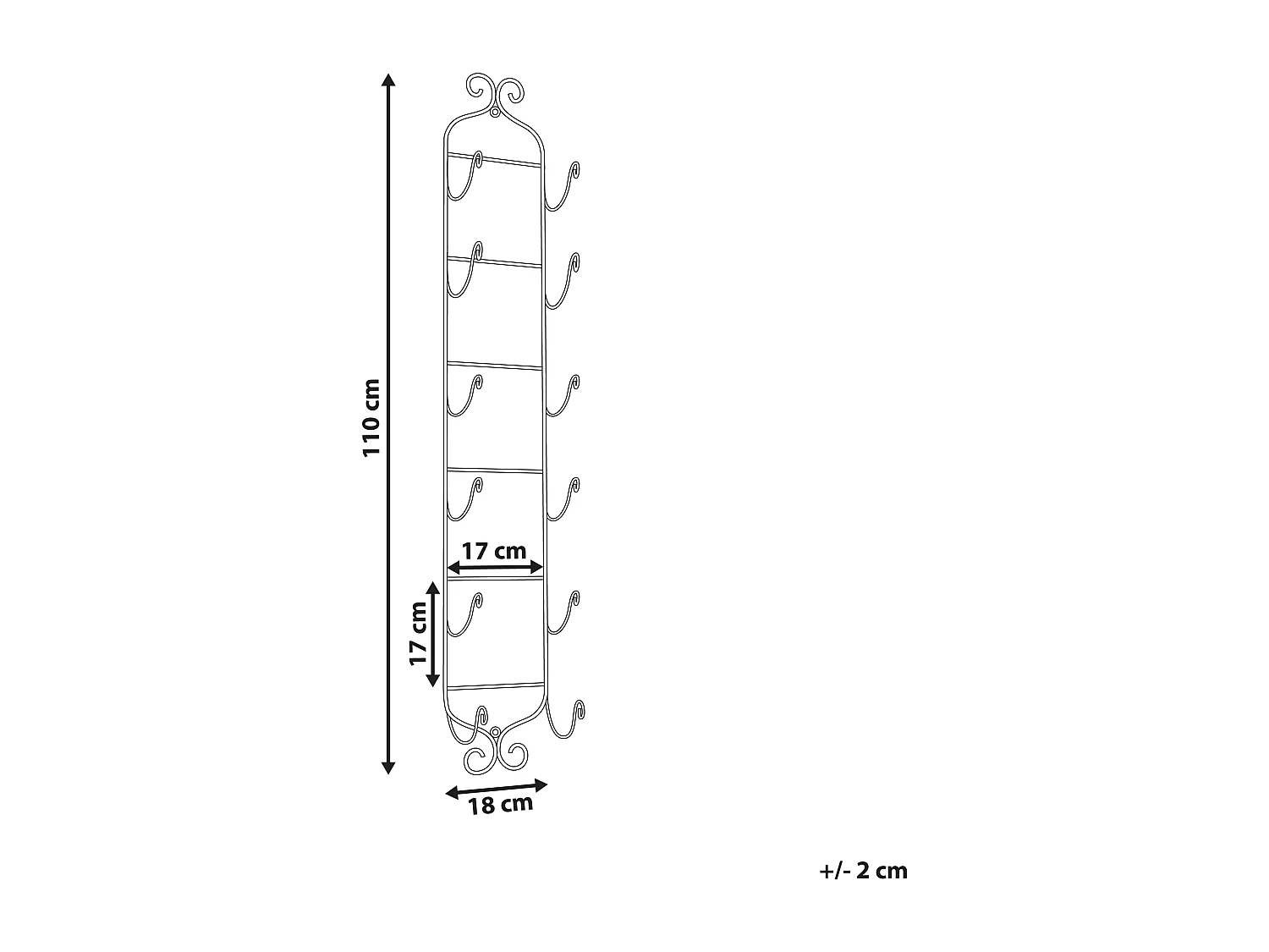 Półka wisząca na wino HYDROGEN Metal Czarny