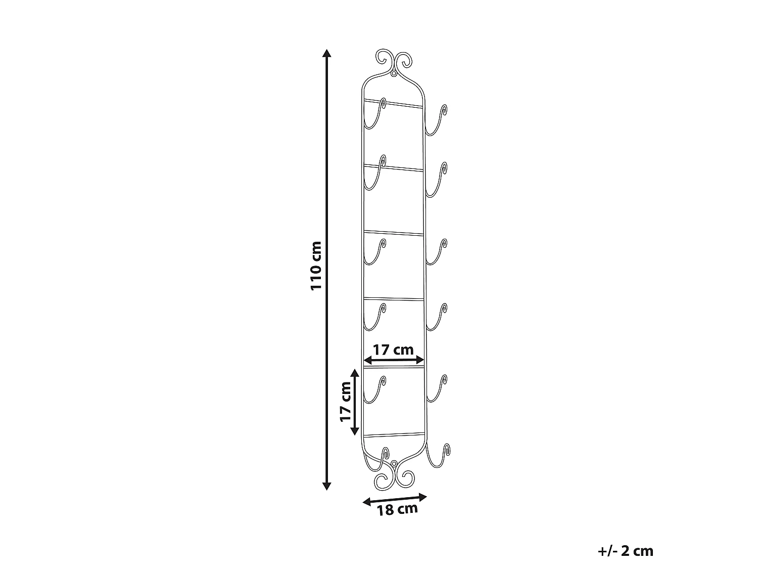 Wall Mounted Wine Rack HYDROGEN Metal Black