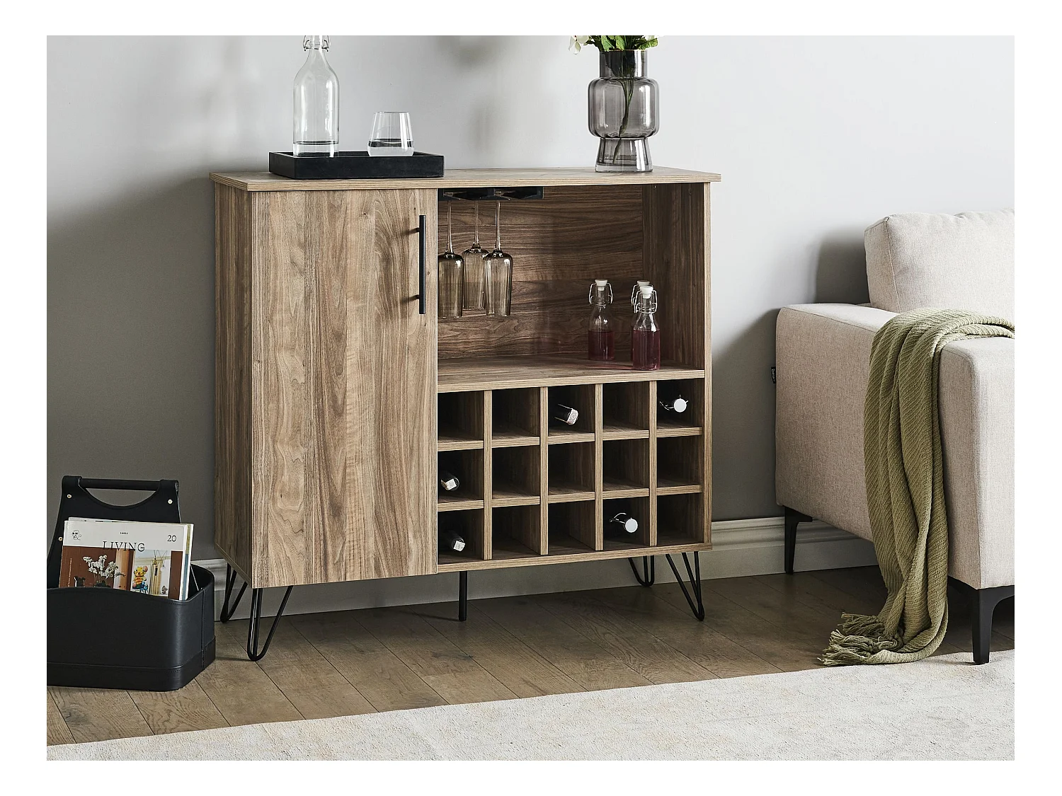 Mueble botellero ELISTON Marrón claro