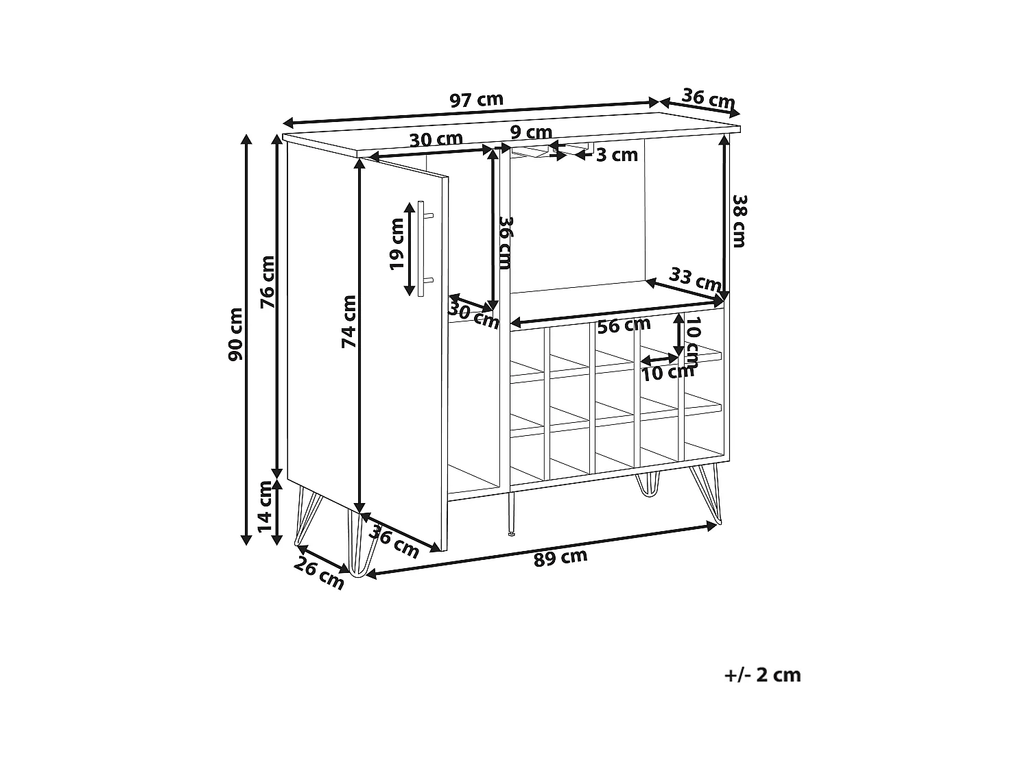 Mueble botellero ELISTON Marrón claro