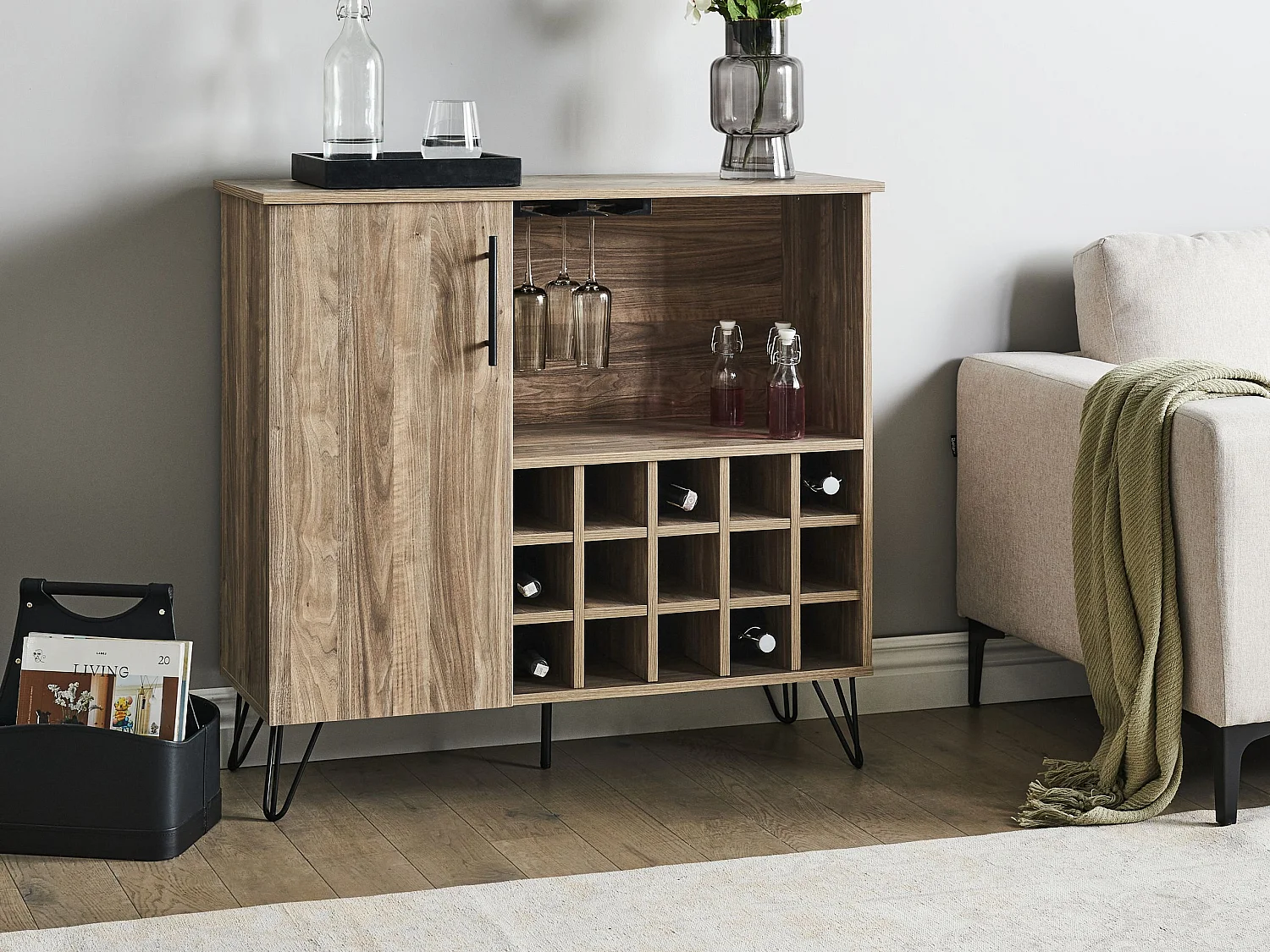 Armoire à vin ELISTON Marron clair