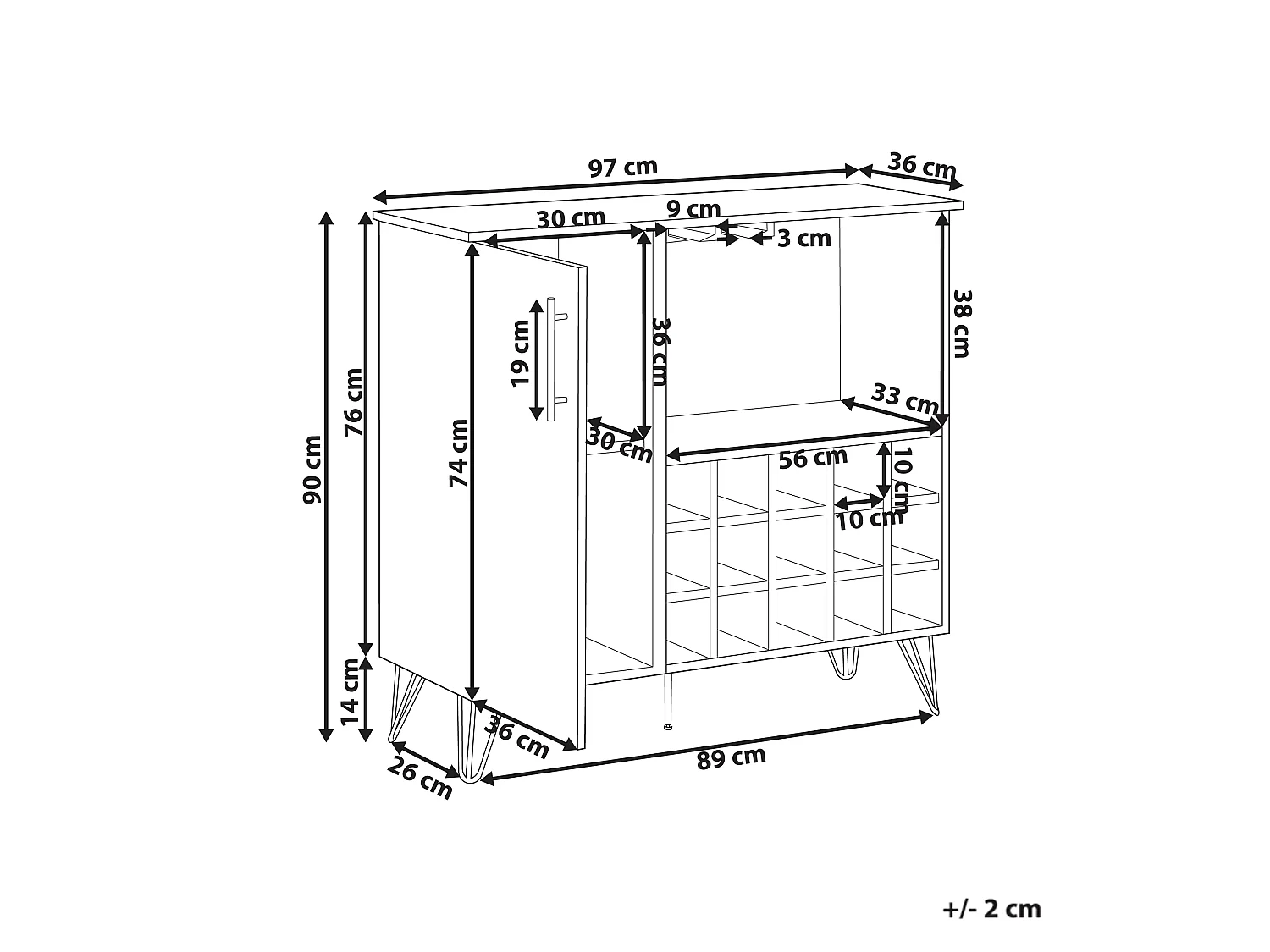Wine Cabinet ELISTON Light Brown