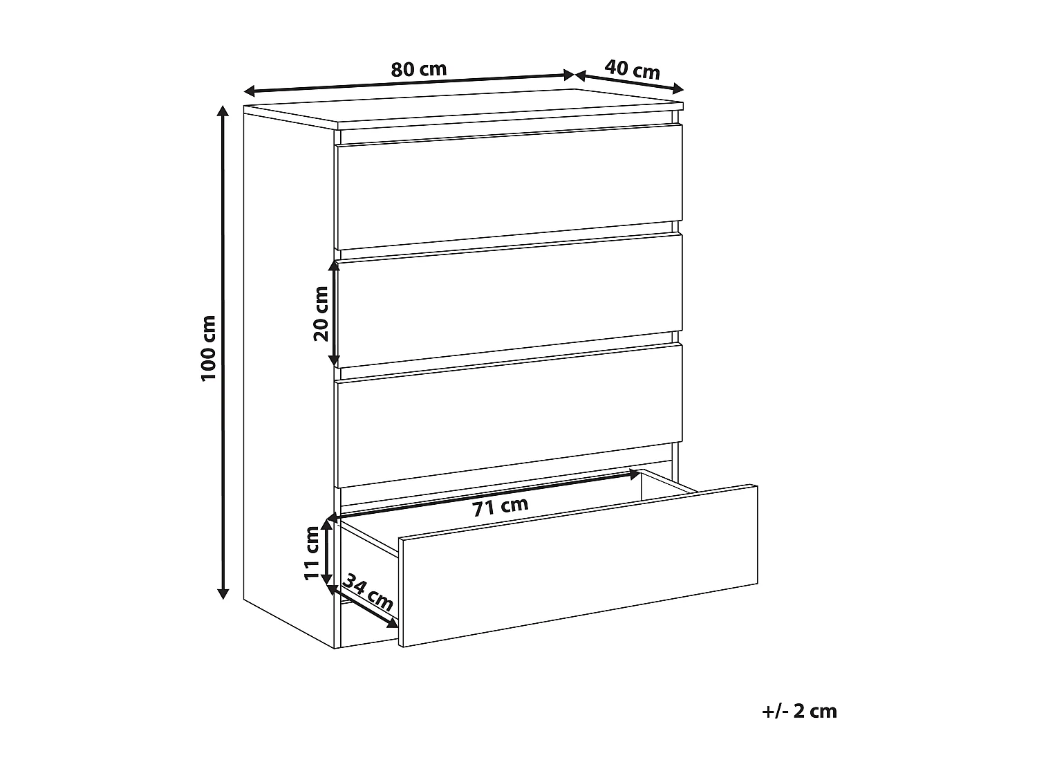 Commode à 4 tiroirs WINNIPEG Blanc
