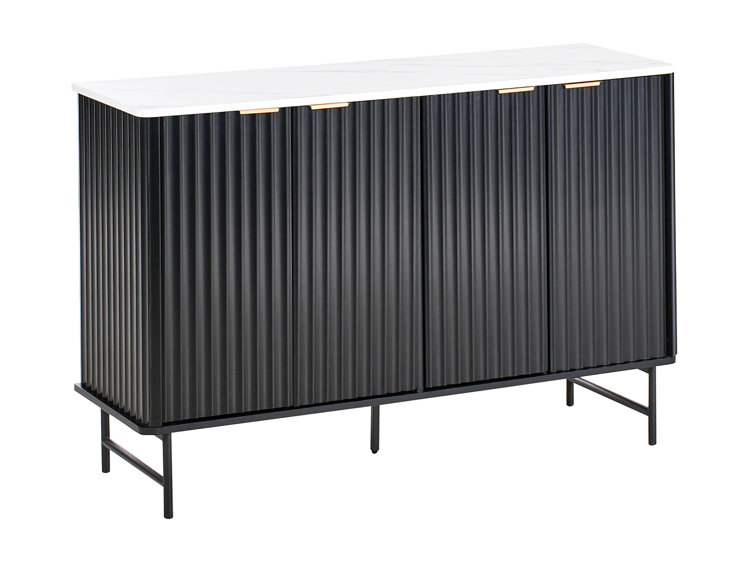Credenza a 4 ante GLASTONBURY Marmo/ Nero