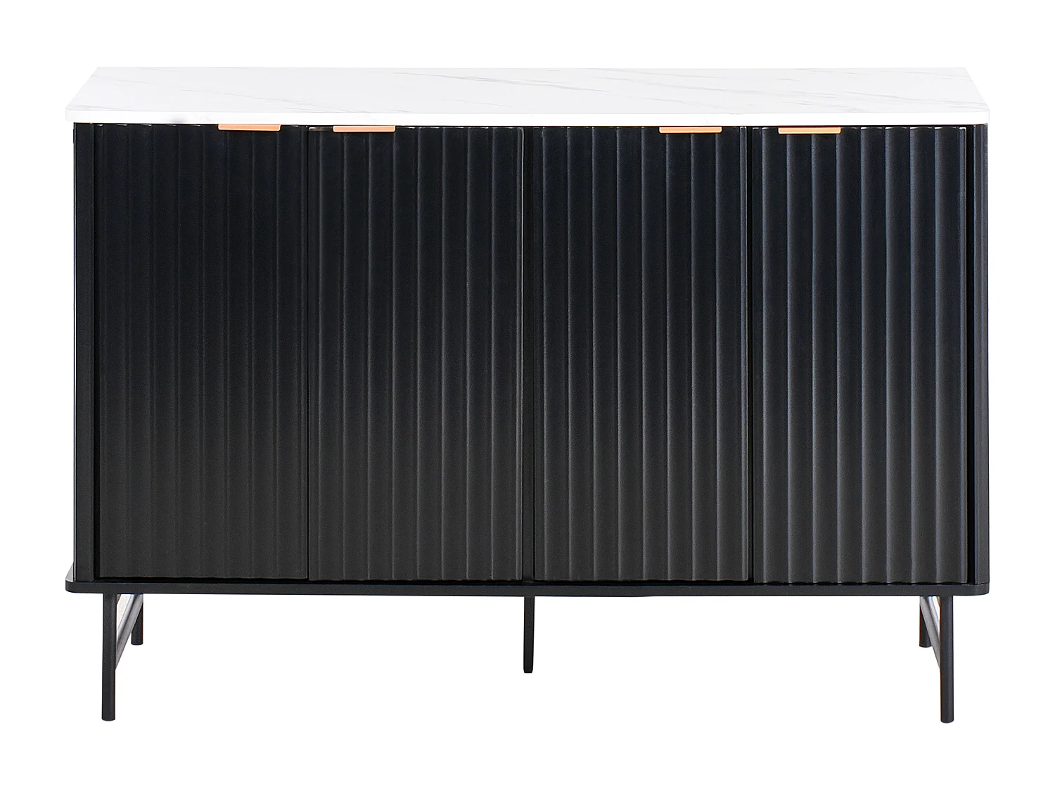 Credenza a 4 ante GLASTONBURY Marmo/ Nero