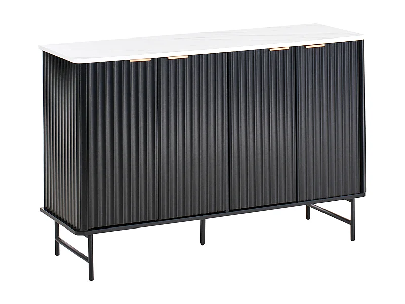 Credenza a 4 ante GLASTONBURY Marmo/ Nero