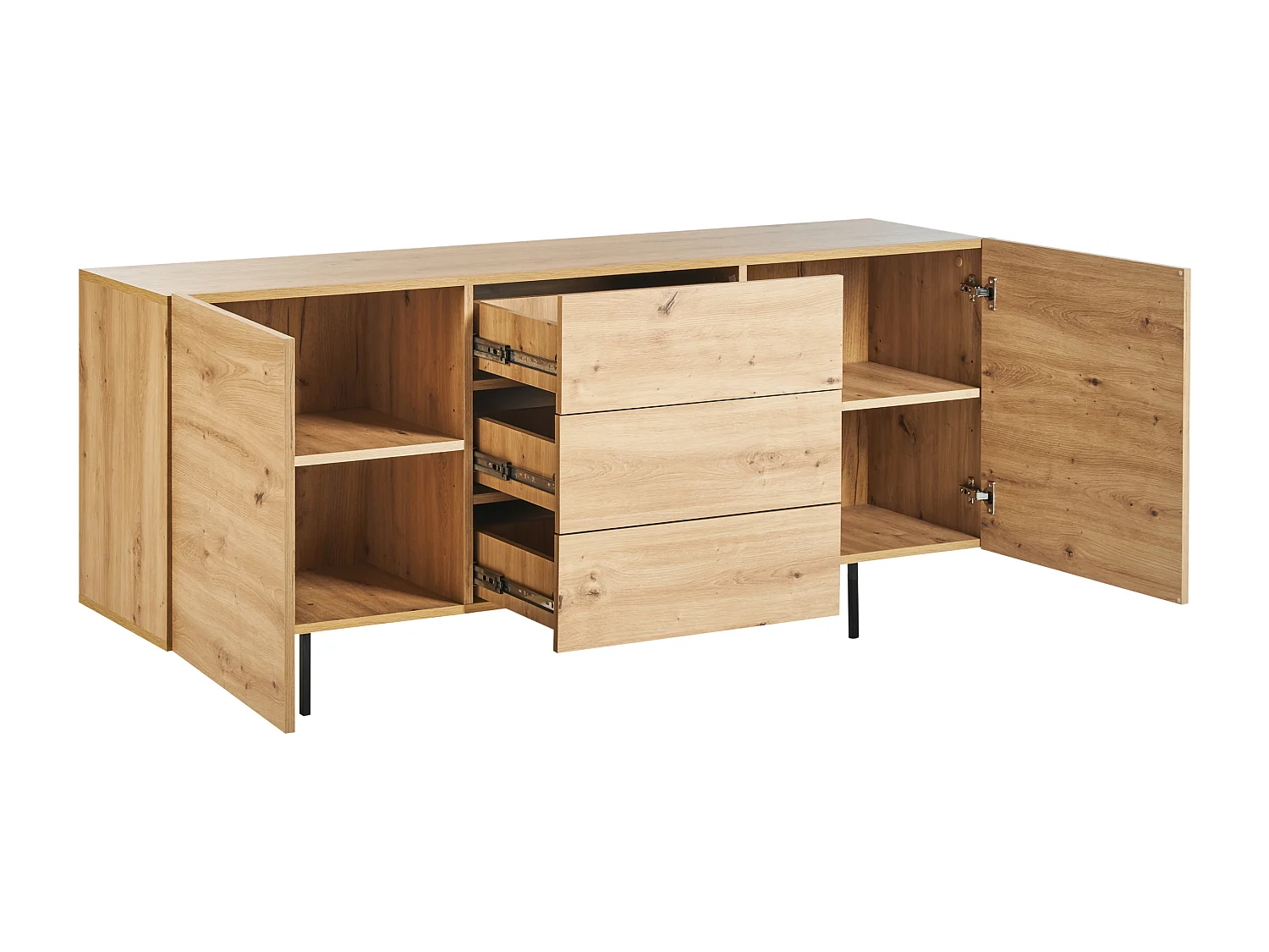 Aparador de 2 puertas KENORA Marrón claro