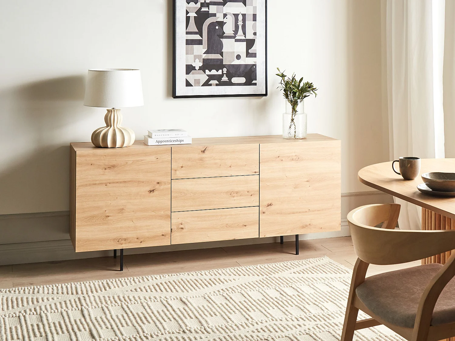 Dressoir met 2 deuren KENORA Lichtbruin