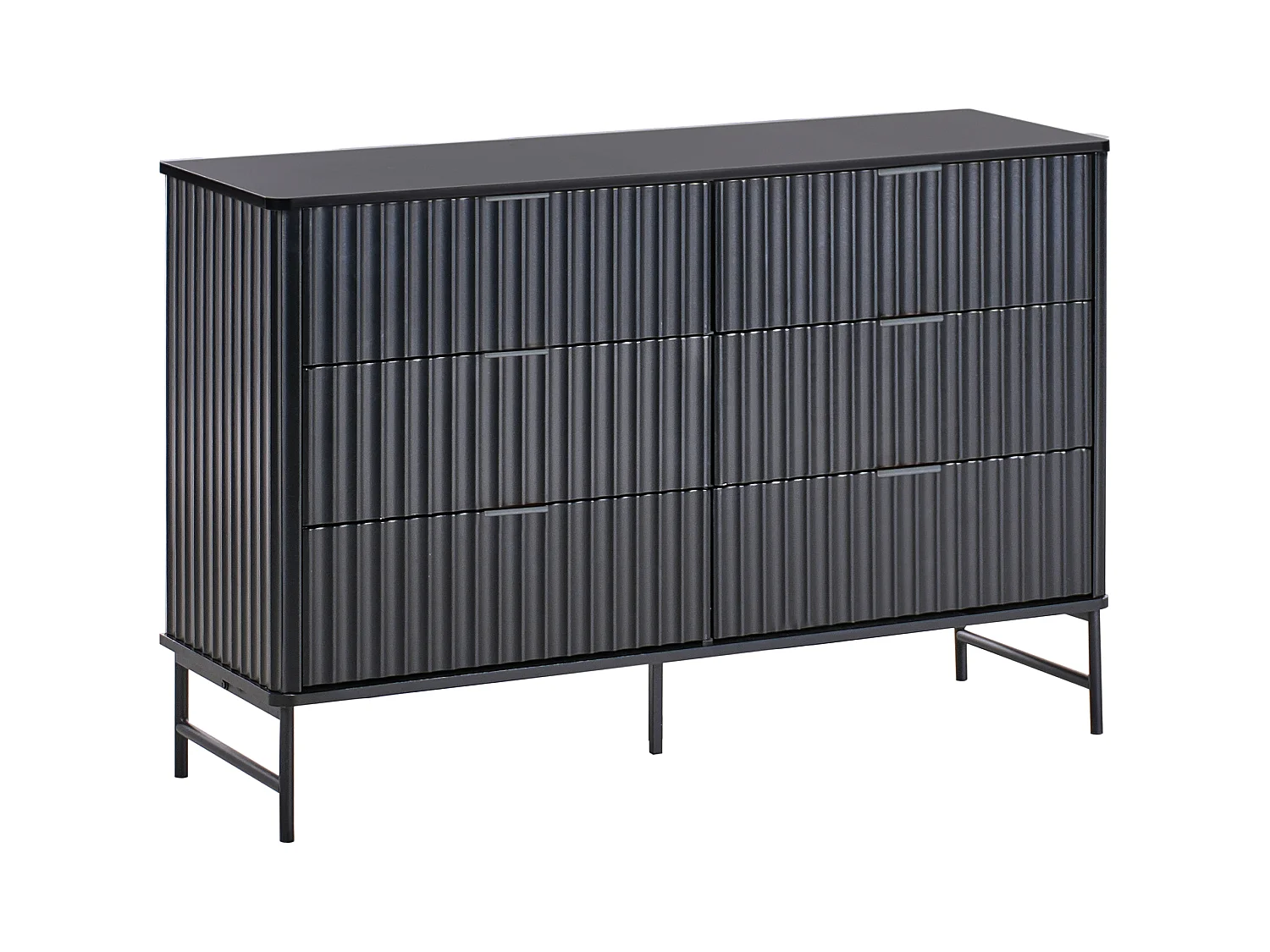 Cómoda de 6 cajones GLASTONBURY Negro