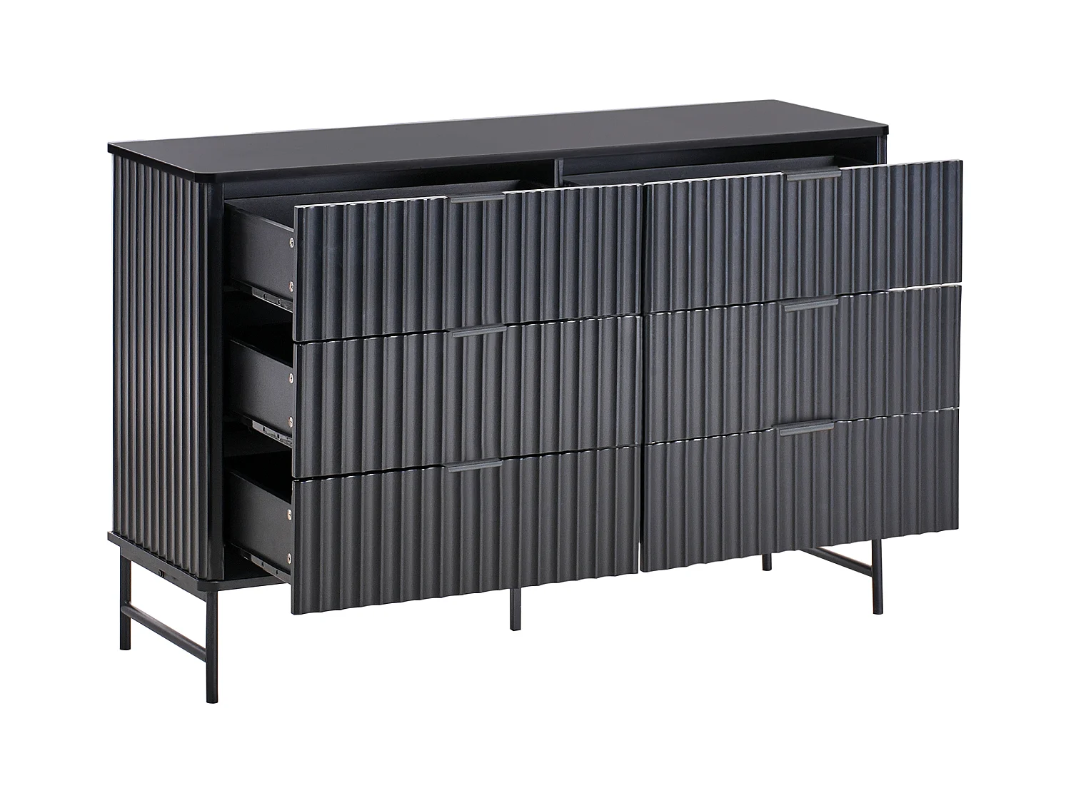 Cómoda de 6 cajones GLASTONBURY Negro