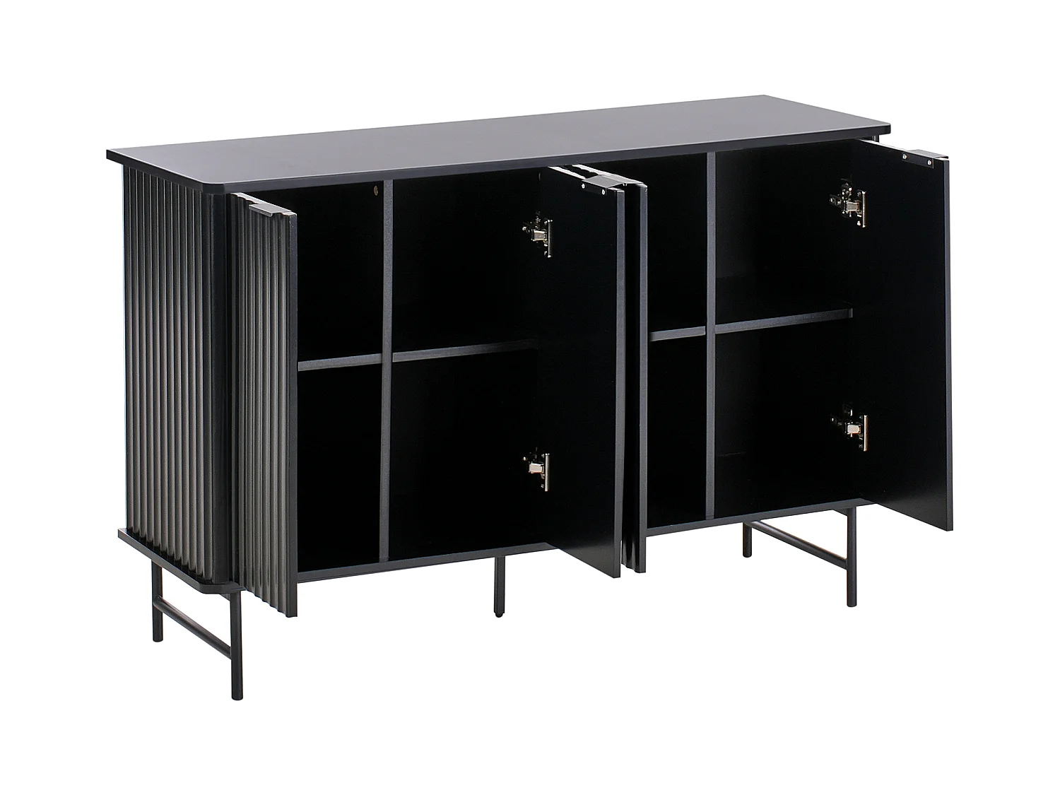 Sideboard mit 4 Türen GLASTONBURY Schwarz