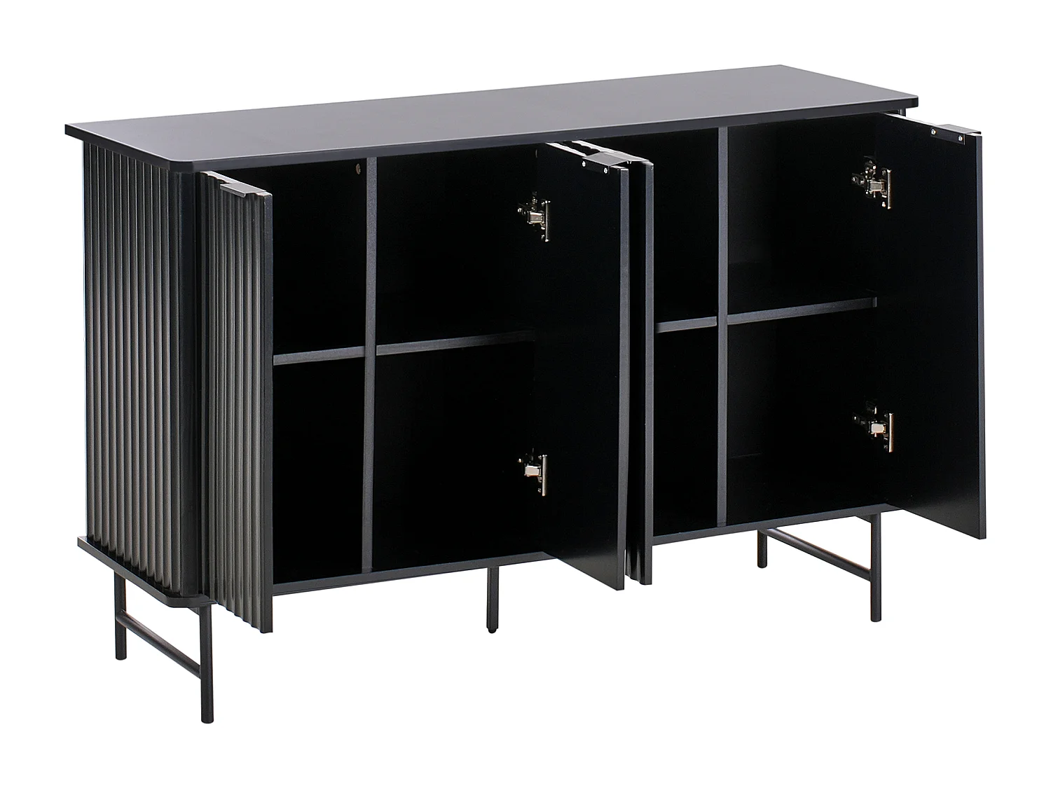 Sideboard mit 4 Türen GLASTONBURY Schwarz