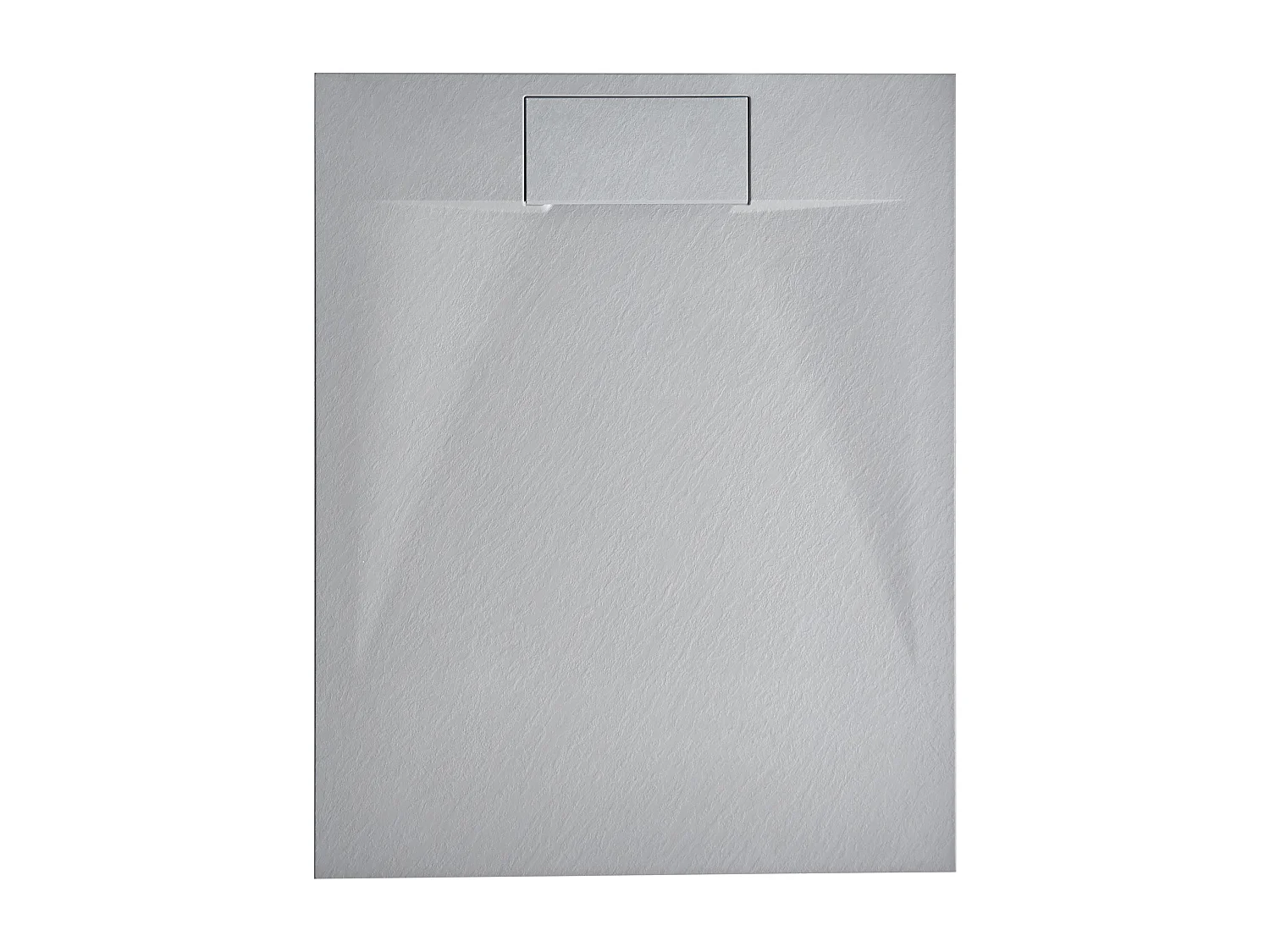 SMC Duschwanne mit Ablaufrinne 80x100 cm Steinoptik grau 3 cm hoch Azzuro