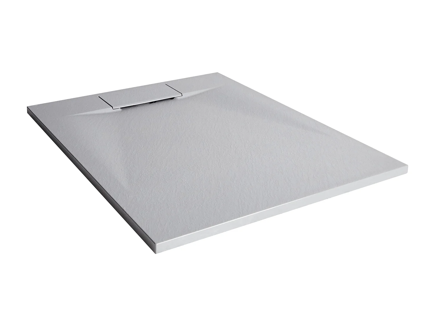 SMC Duschwanne mit Ablaufrinne 80x100 cm Steinoptik grau 3 cm hoch Azzuro