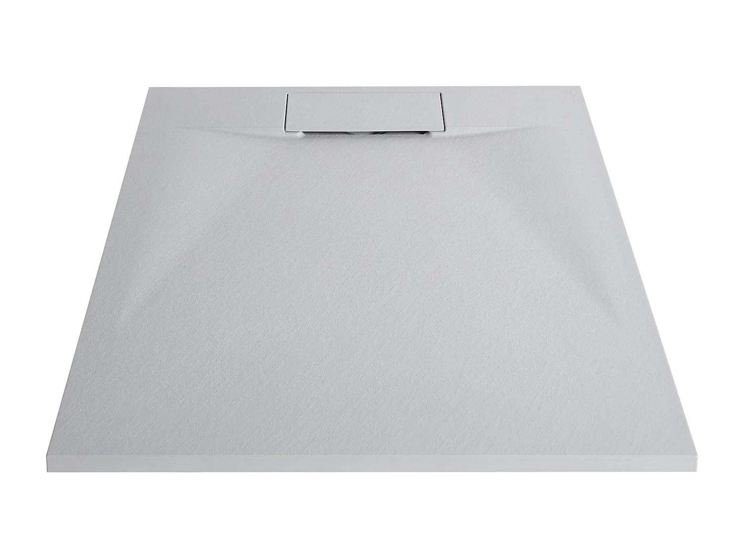 SMC Duschwanne mit Ablaufrinne 80x100 cm Steinoptik grau 3 cm hoch Azzuro