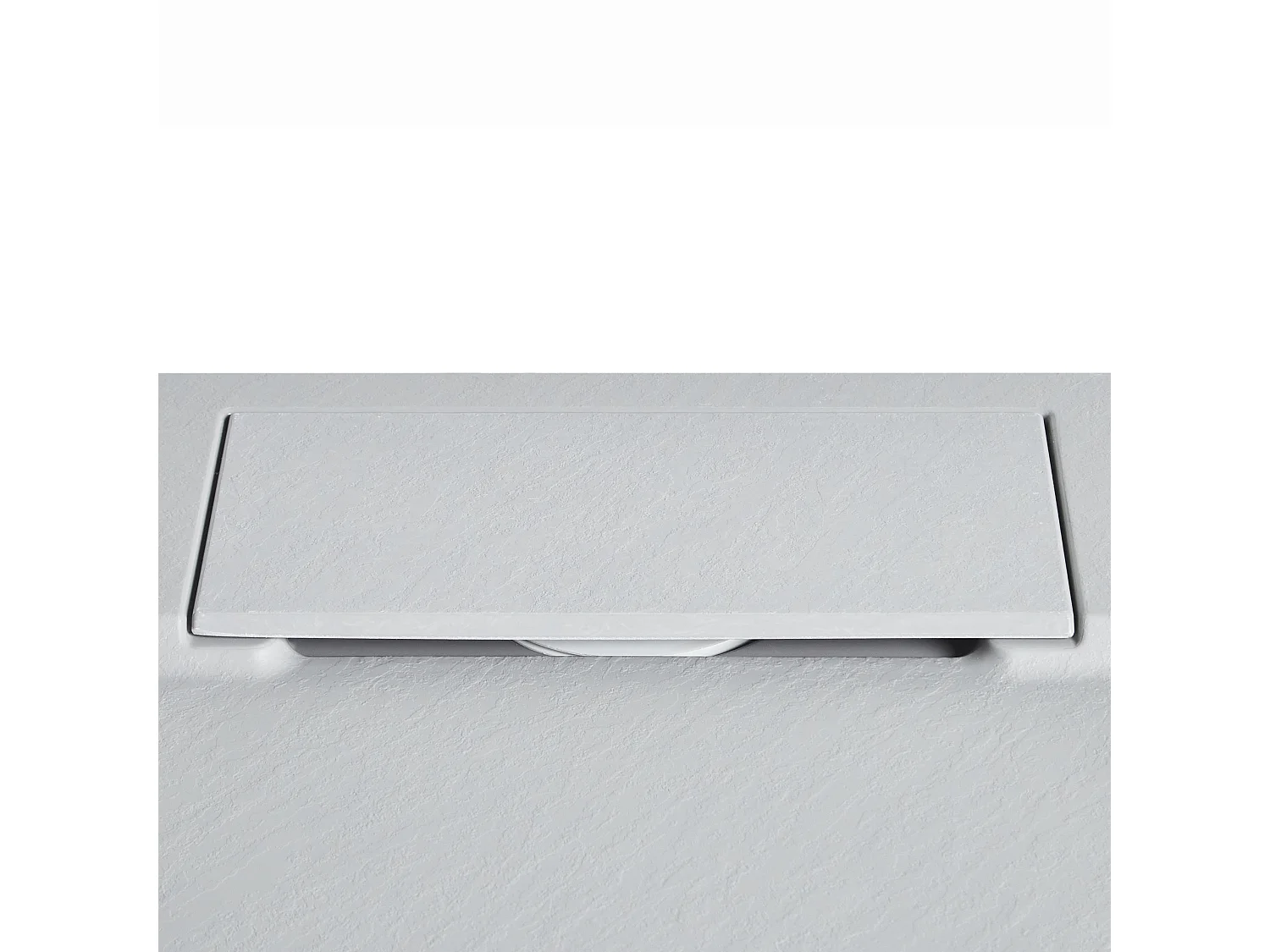 SMC Duschwanne mit Ablaufrinne 80x100 cm Steinoptik grau 3 cm hoch Azzuro