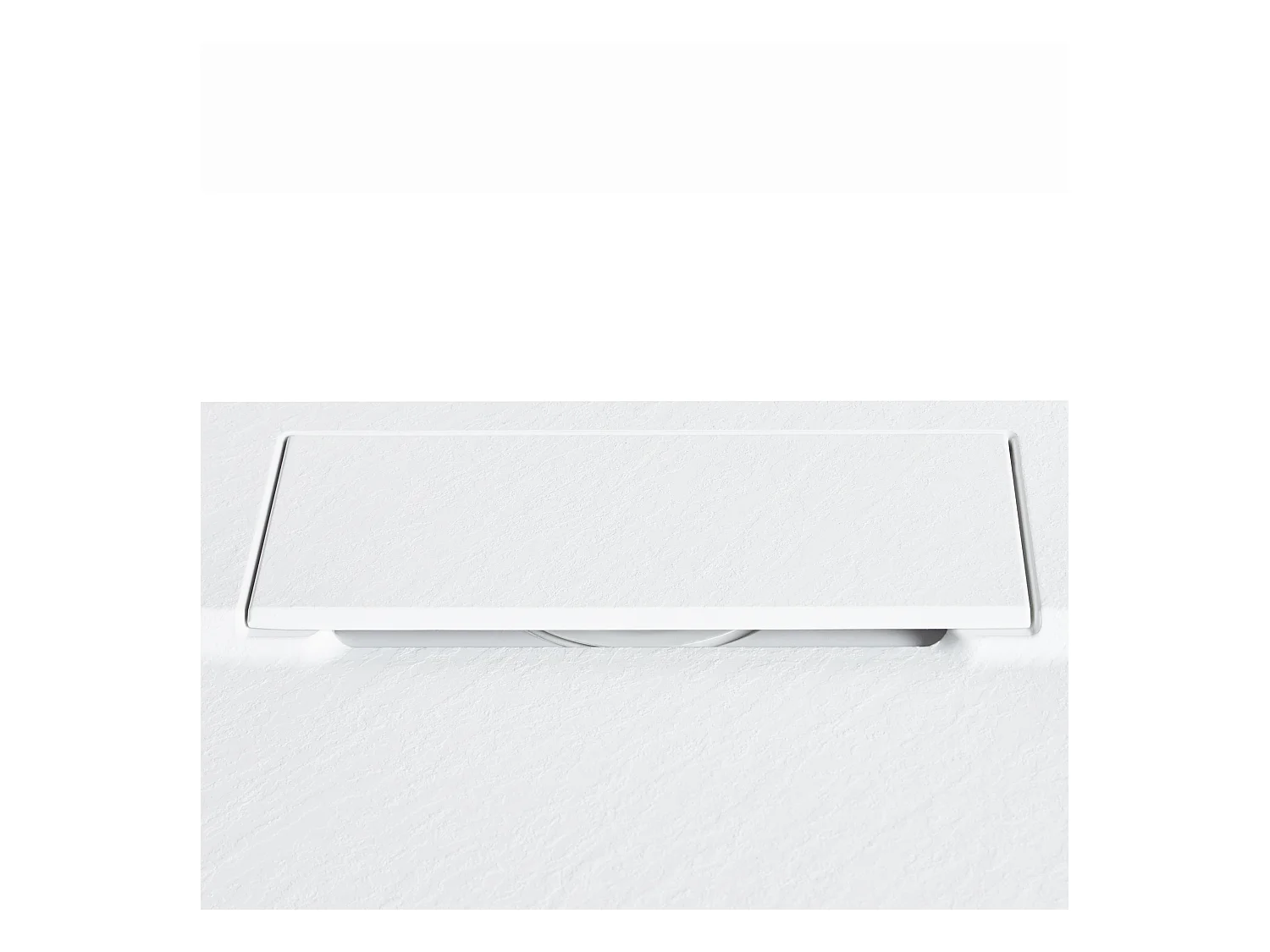 SMC Duschwanne mit Ablaufrinne 90x90 cm Steinoptik weiß 3 cm hoch Azzuro