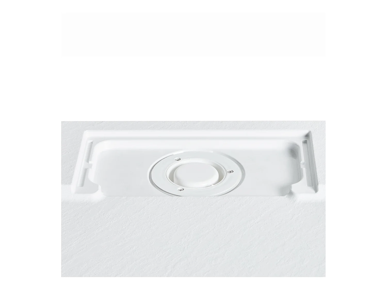 SMC Duschwanne mit Ablaufrinne 90x90 cm Steinoptik weiß 3 cm hoch Azzuro