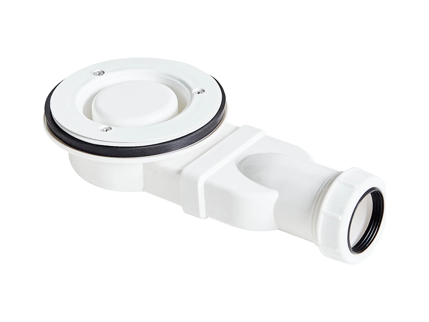 SMC Duschwanne mit Ablaufrinne 90x90 cm Steinoptik weiß 3 cm hoch Azzuro