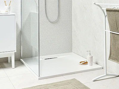Douchebak AZZURRO 90 x 90 x 3 cm Wit