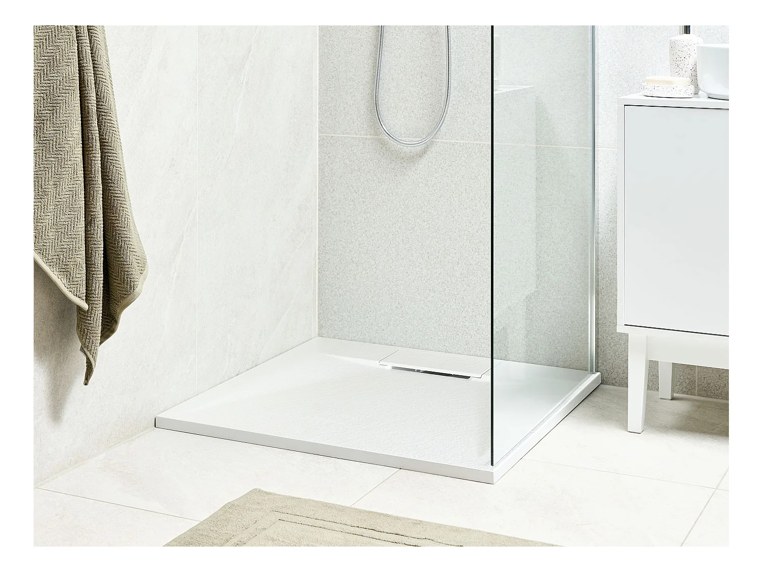 Piatto doccia AZZURRO 80 x 80 x 3 cm Bianco