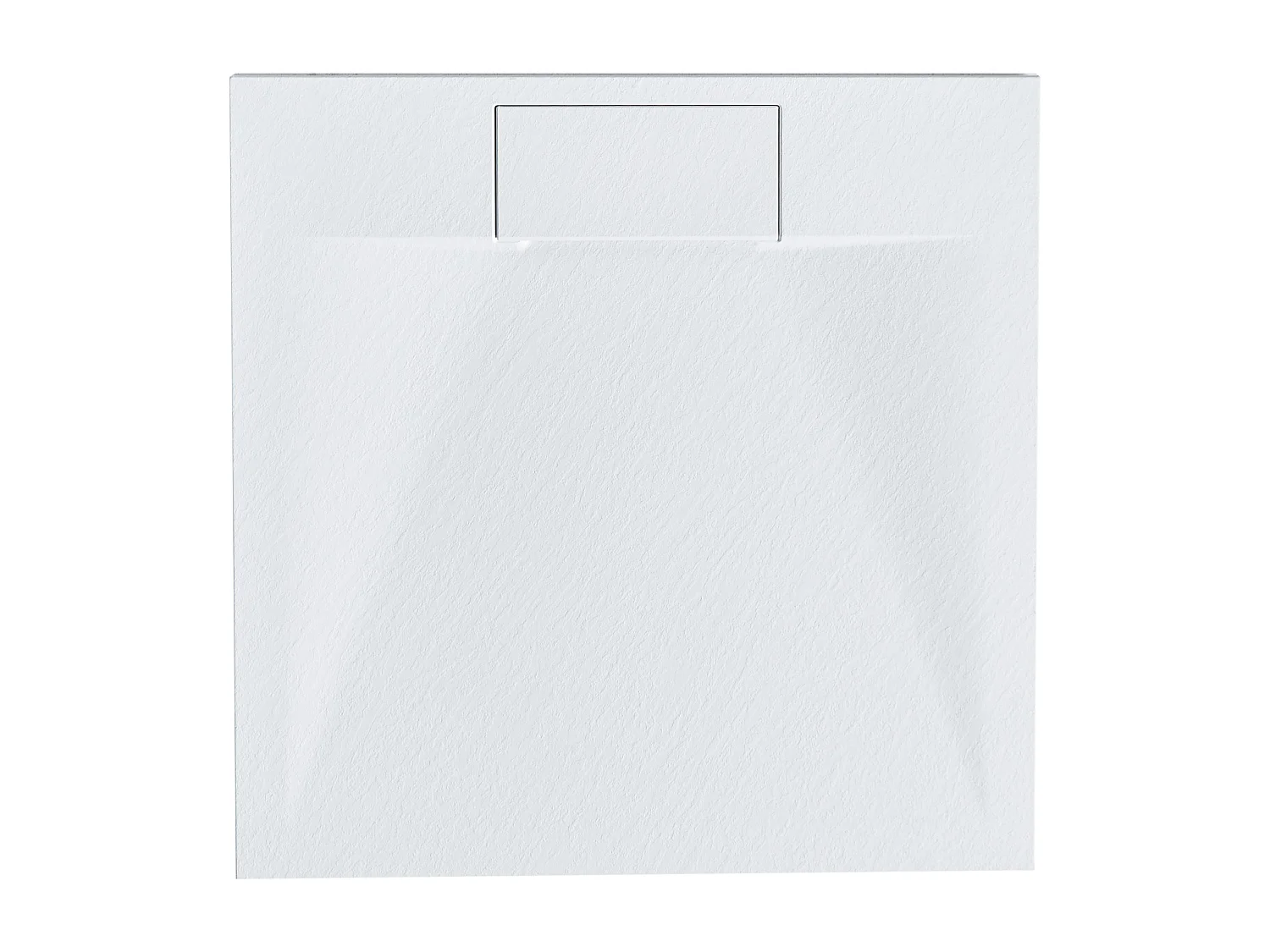 SMC Duschwanne mit Ablaufrinne 80x80 cm Steinoptik weiß 3 cm hoch Azzuro