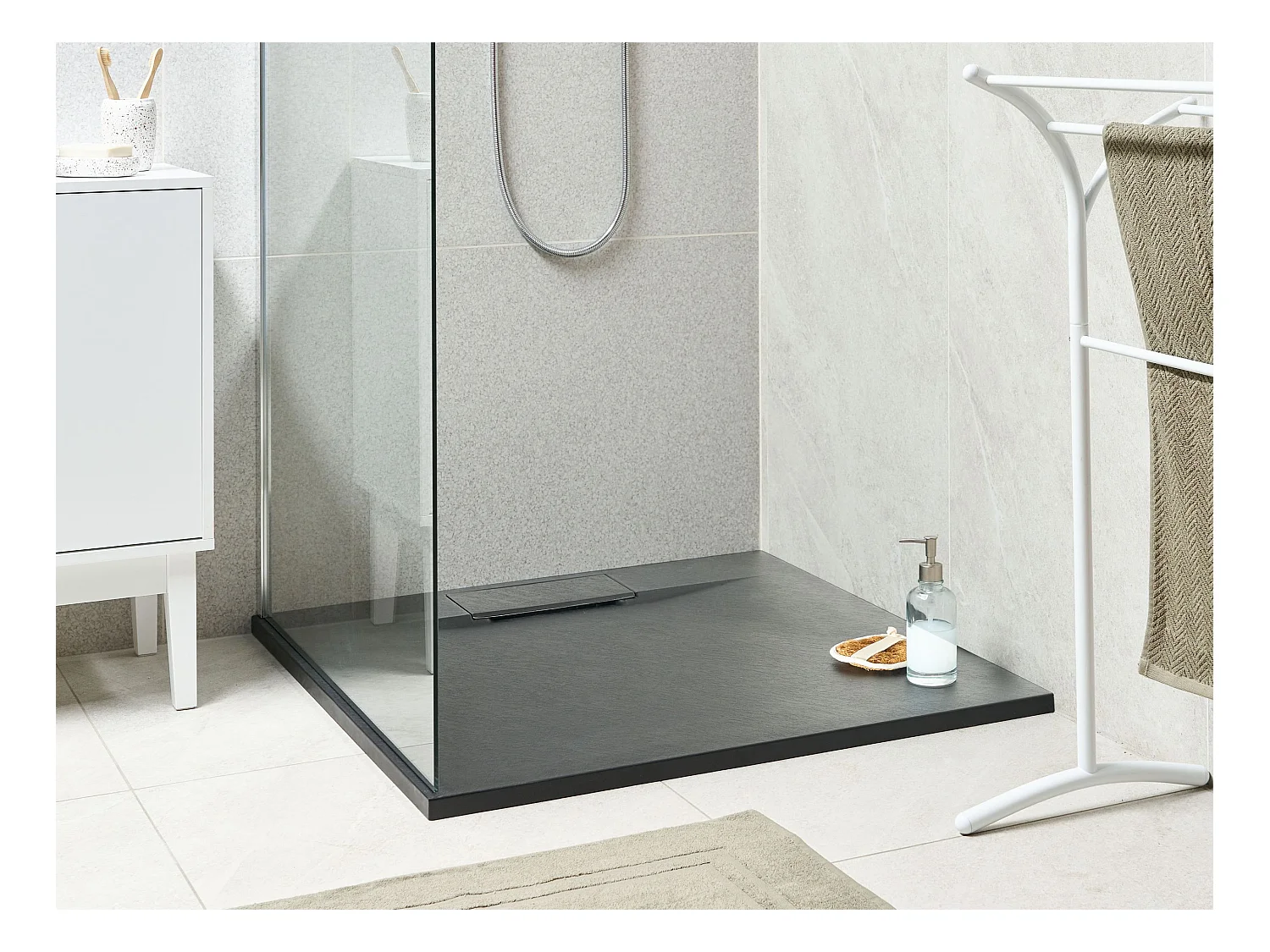 Piatto doccia AZZURRO 90 x 90 x 3 cm Nero