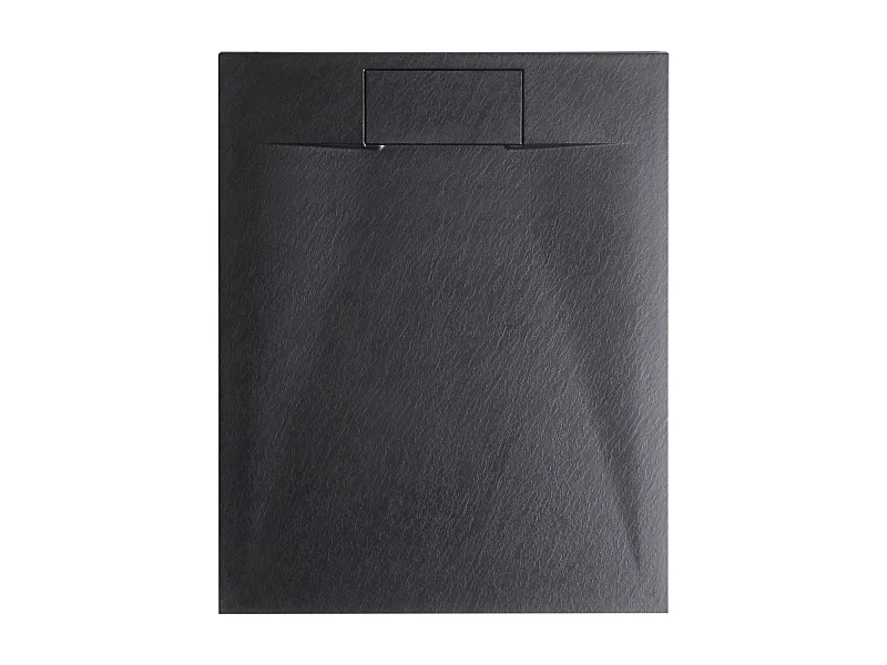 SMC Duschwanne mit Ablaufrinne 80x100 cm Steinoptik schwarz 3 cm hoch Azzuro