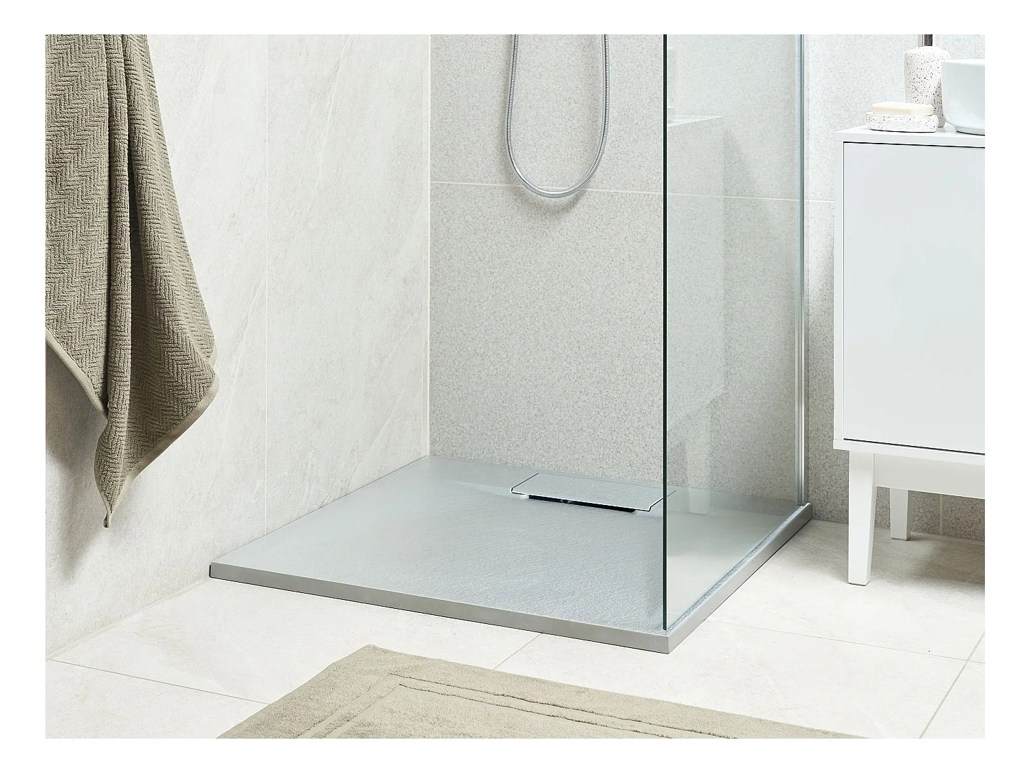 Bac de douche AZZURRO 80 x 80 x 3 cm Gris