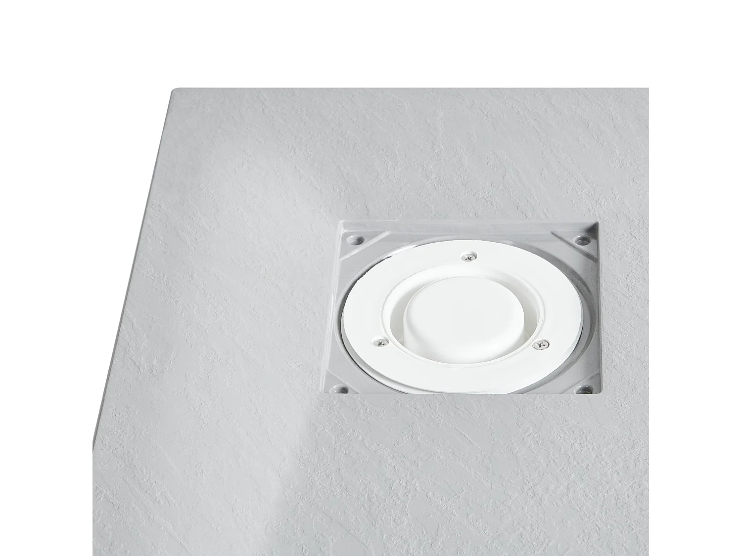 SMC Duschwanne mit Ablaufrinne 80x80 cm halbrund Steinoptik grau flach Paron