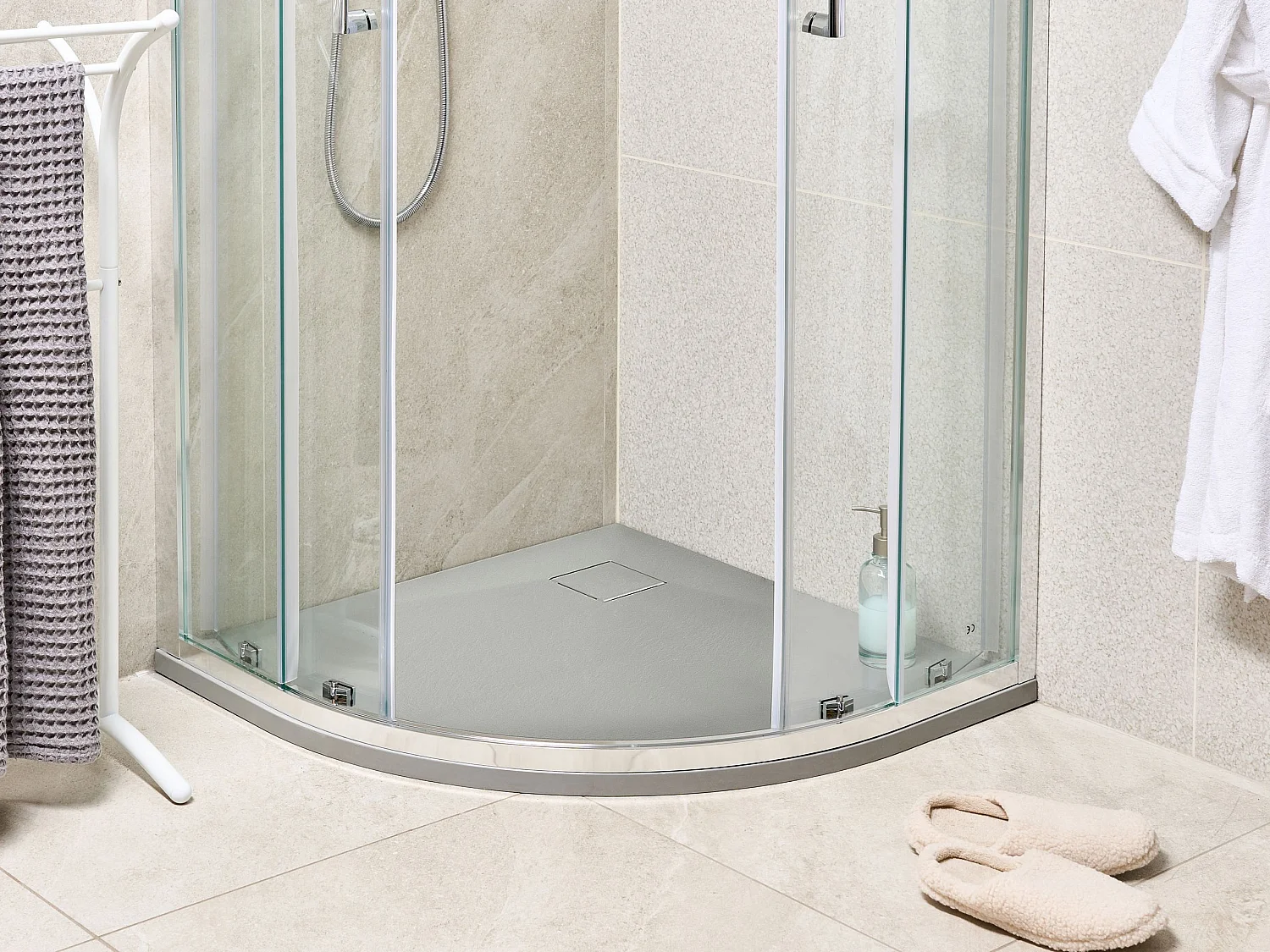 Piatto doccia PARON 80 x 80 x 3 cm Grigio
