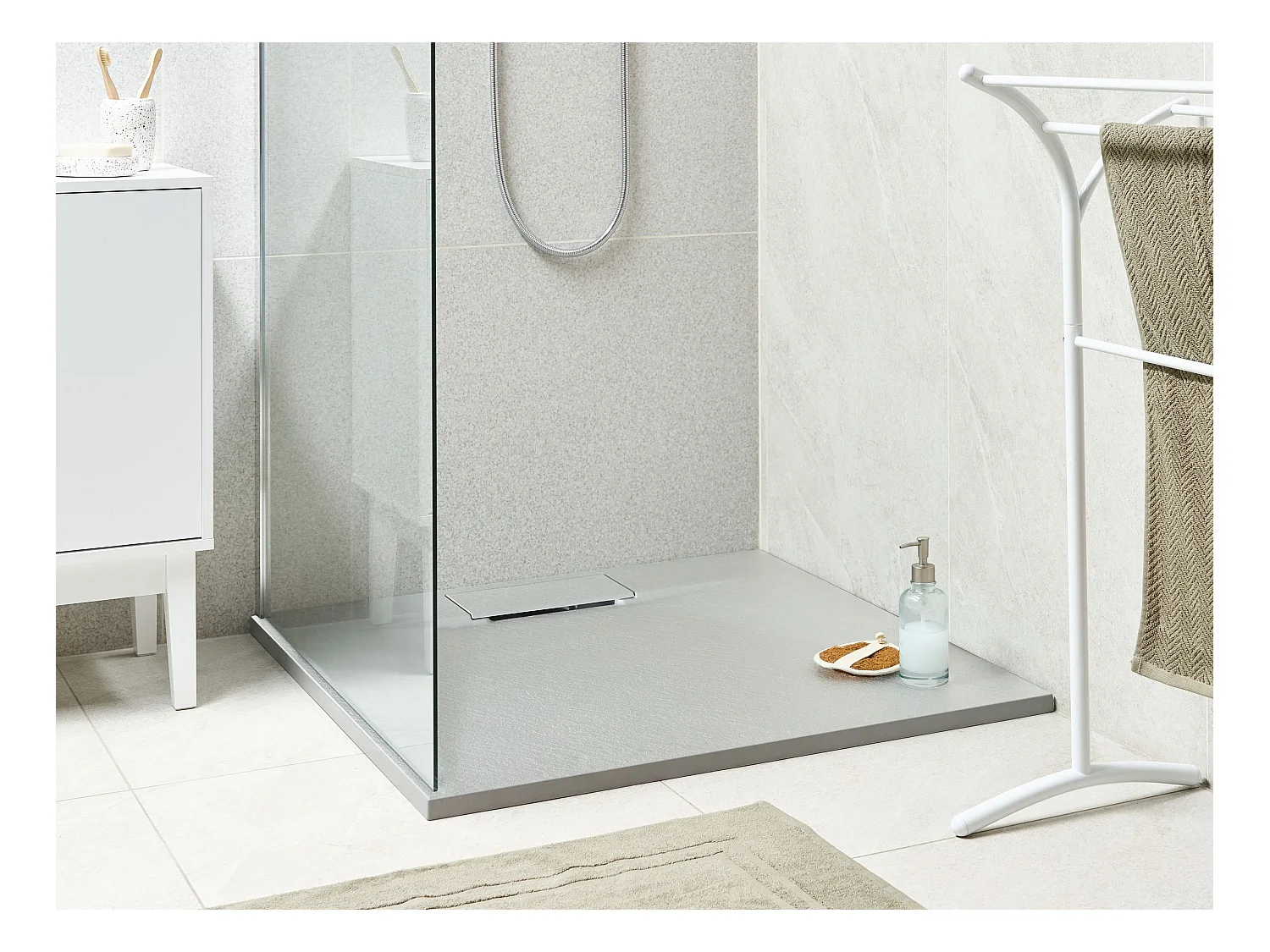 Plato de ducha AZZURRO 90 x 90 x 3 cm Gris