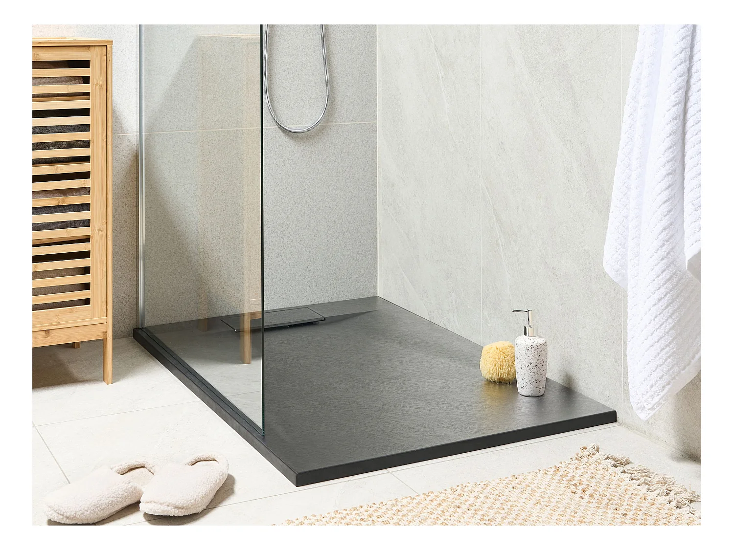 Bac de douche AZZURRO 80 x 120 x 3 cm Noir