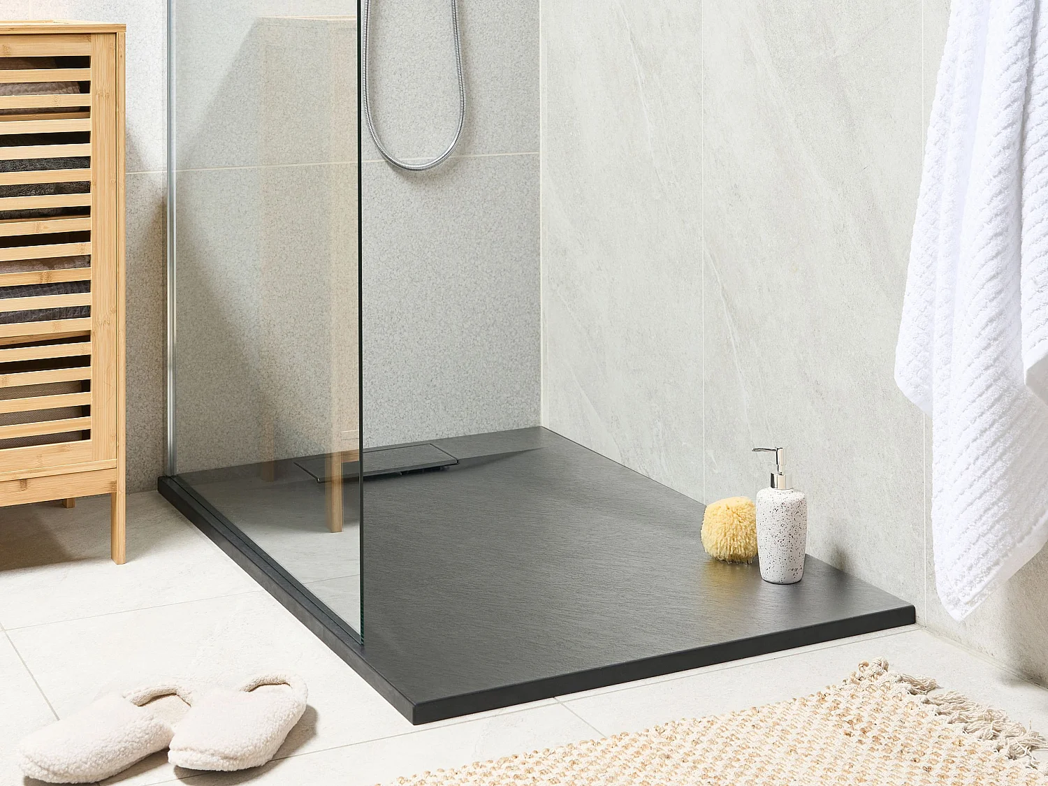 Bac de douche AZZURRO 80 x 120 x 3 cm Noir