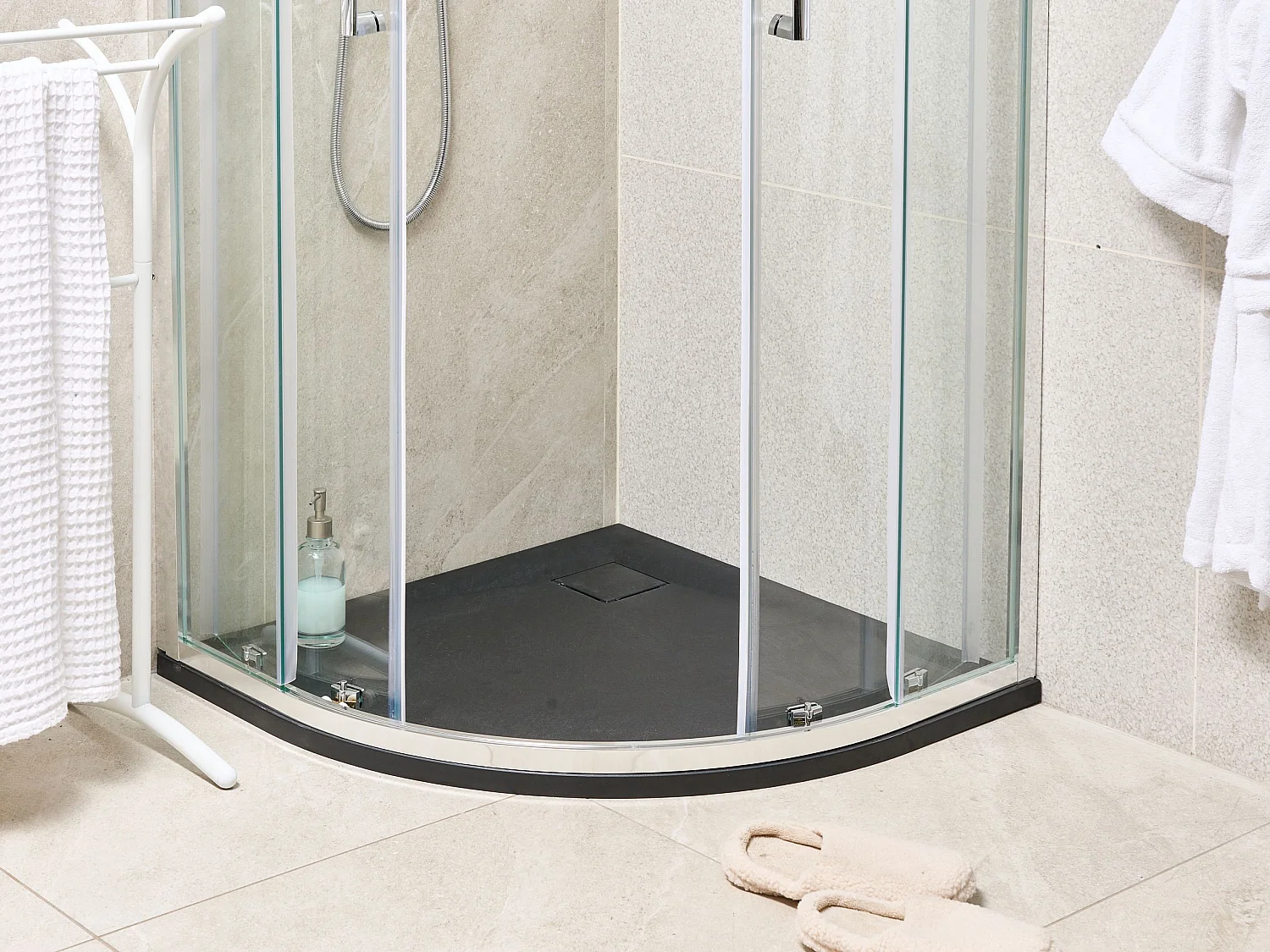 Duschwanne PARON 80 x 80 x 3 cm Schwarz