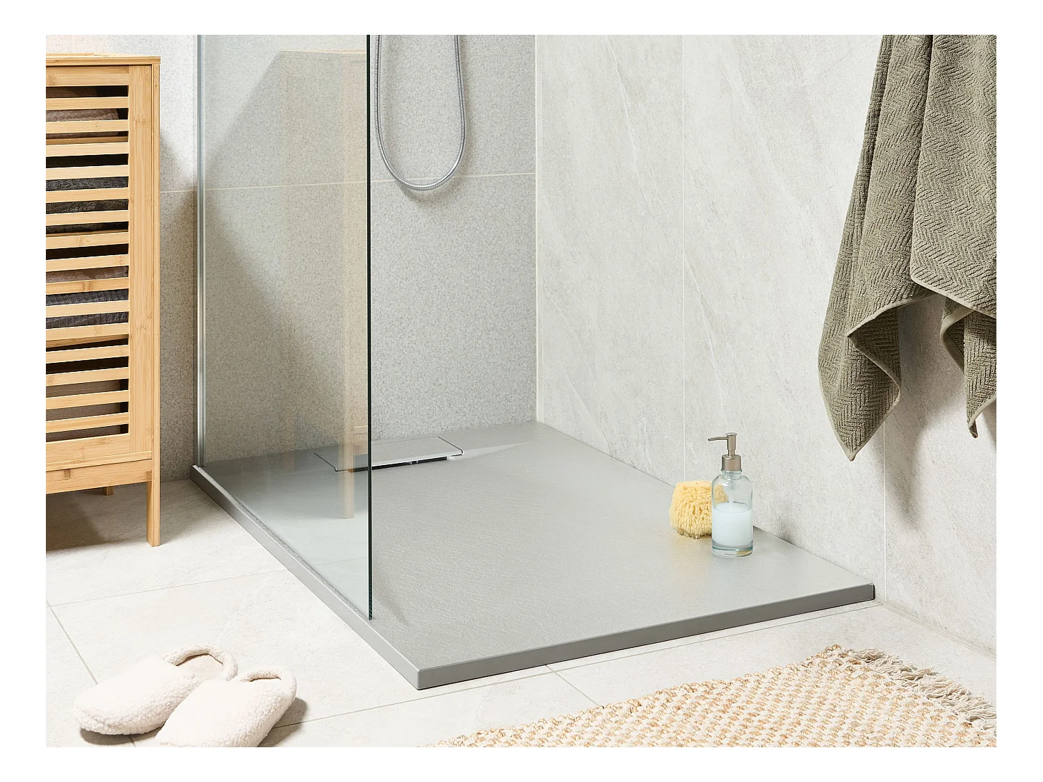 Bac de douche AZZURRO 80 x 120 x 3 cm Gris