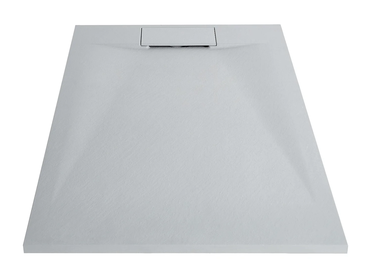 SMC Duschwanne mit Ablaufrinne 80x120 cm Steinoptik grau 3 cm hoch Azzuro