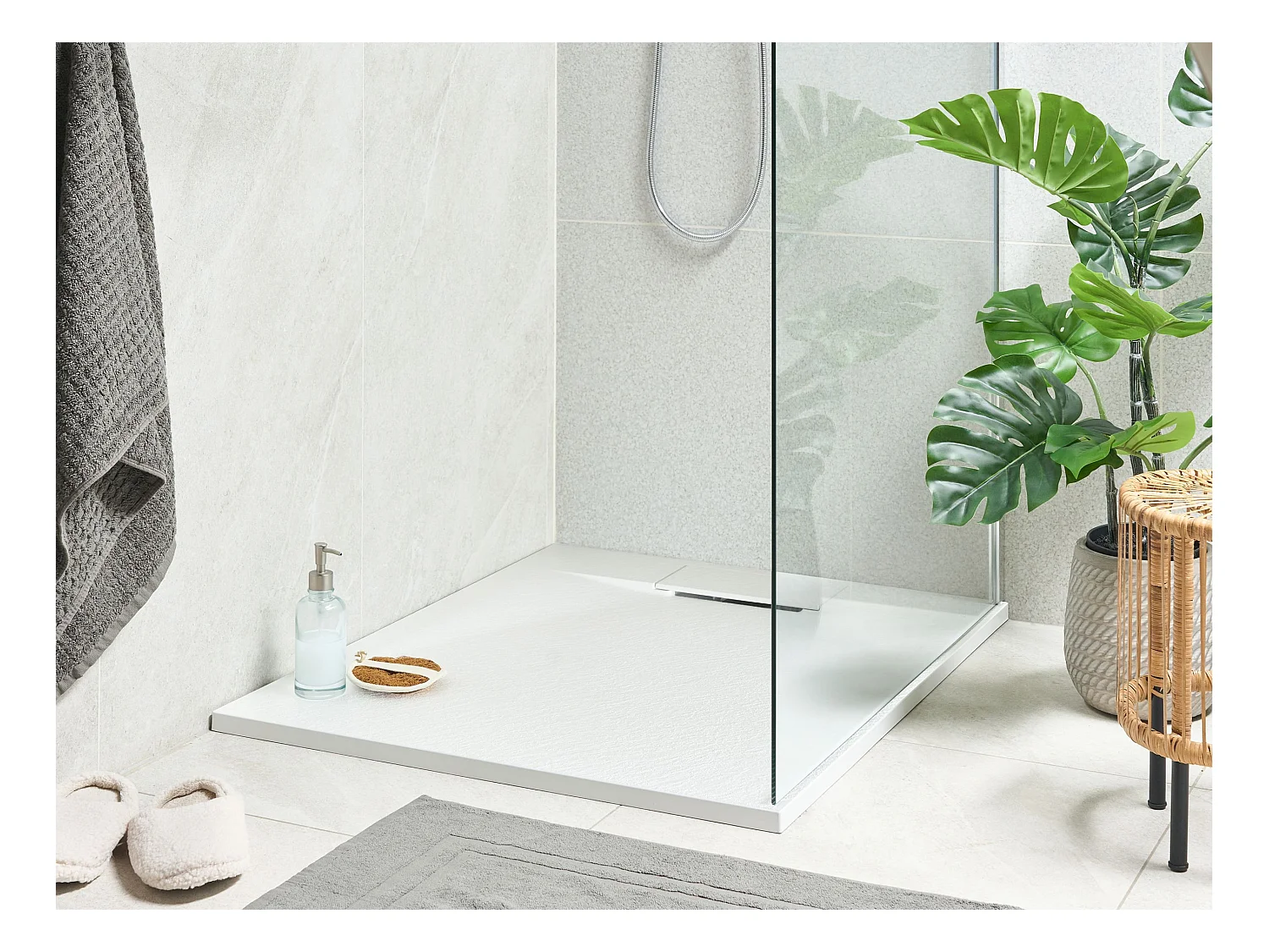 Bac de douche AZZURRO 80 x 100 x 3 cm Blanc