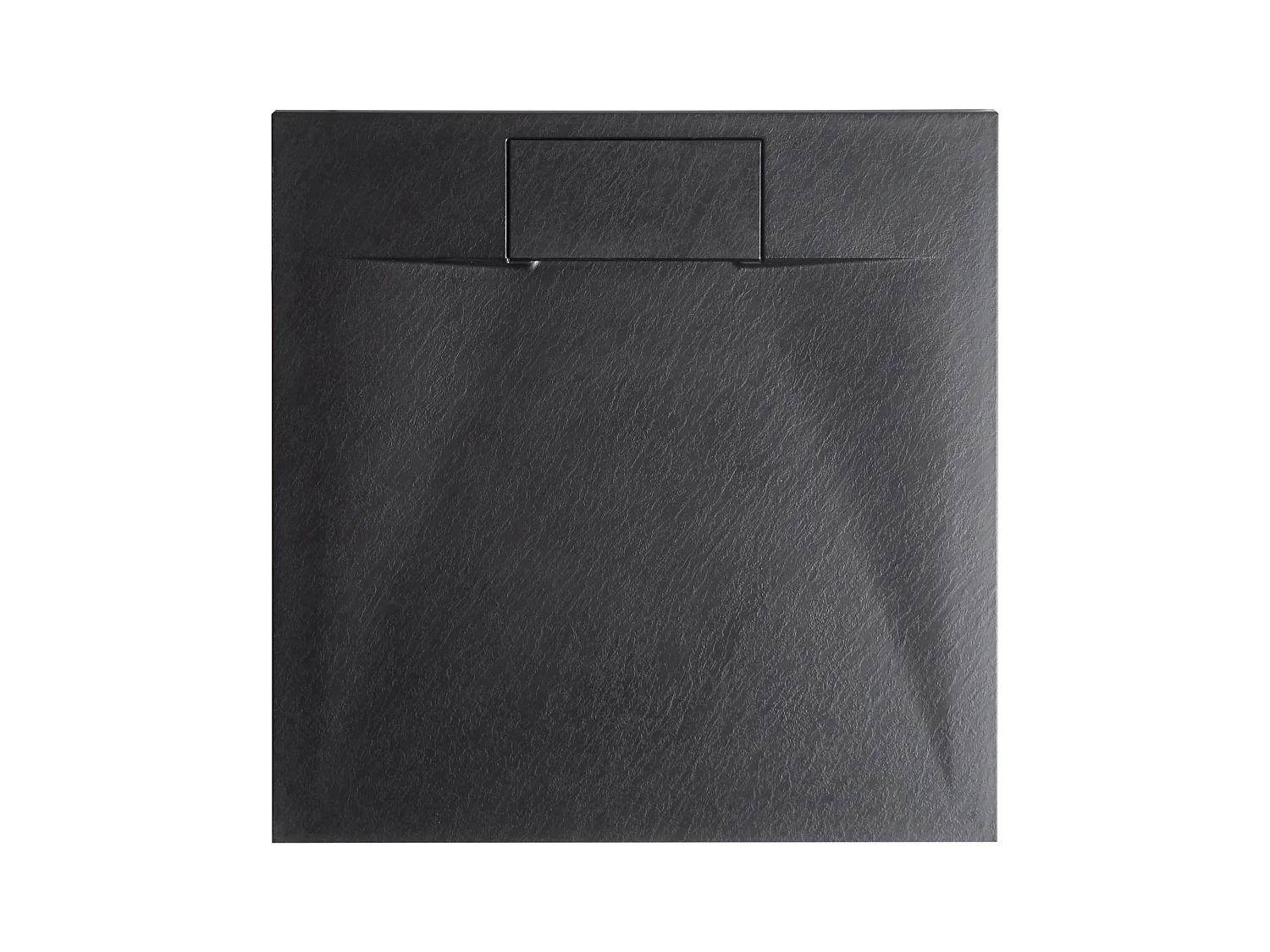 SMC Duschwanne mit Ablaufrinne 80x80 cm Steinoptik schwarz 3 cm hoch Azzuro