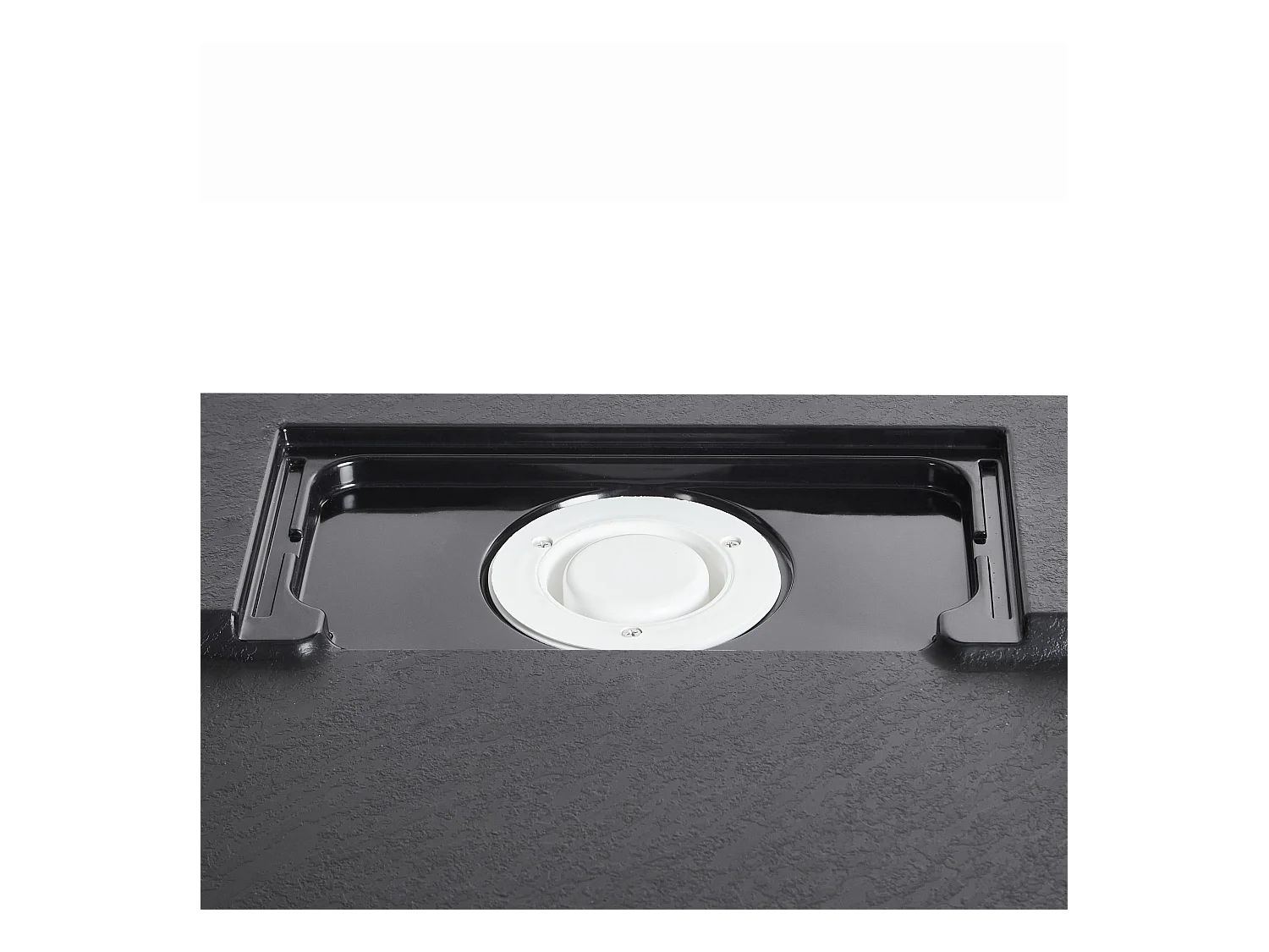 SMC Duschwanne mit Ablaufrinne 80x80 cm Steinoptik schwarz 3 cm hoch Azzuro