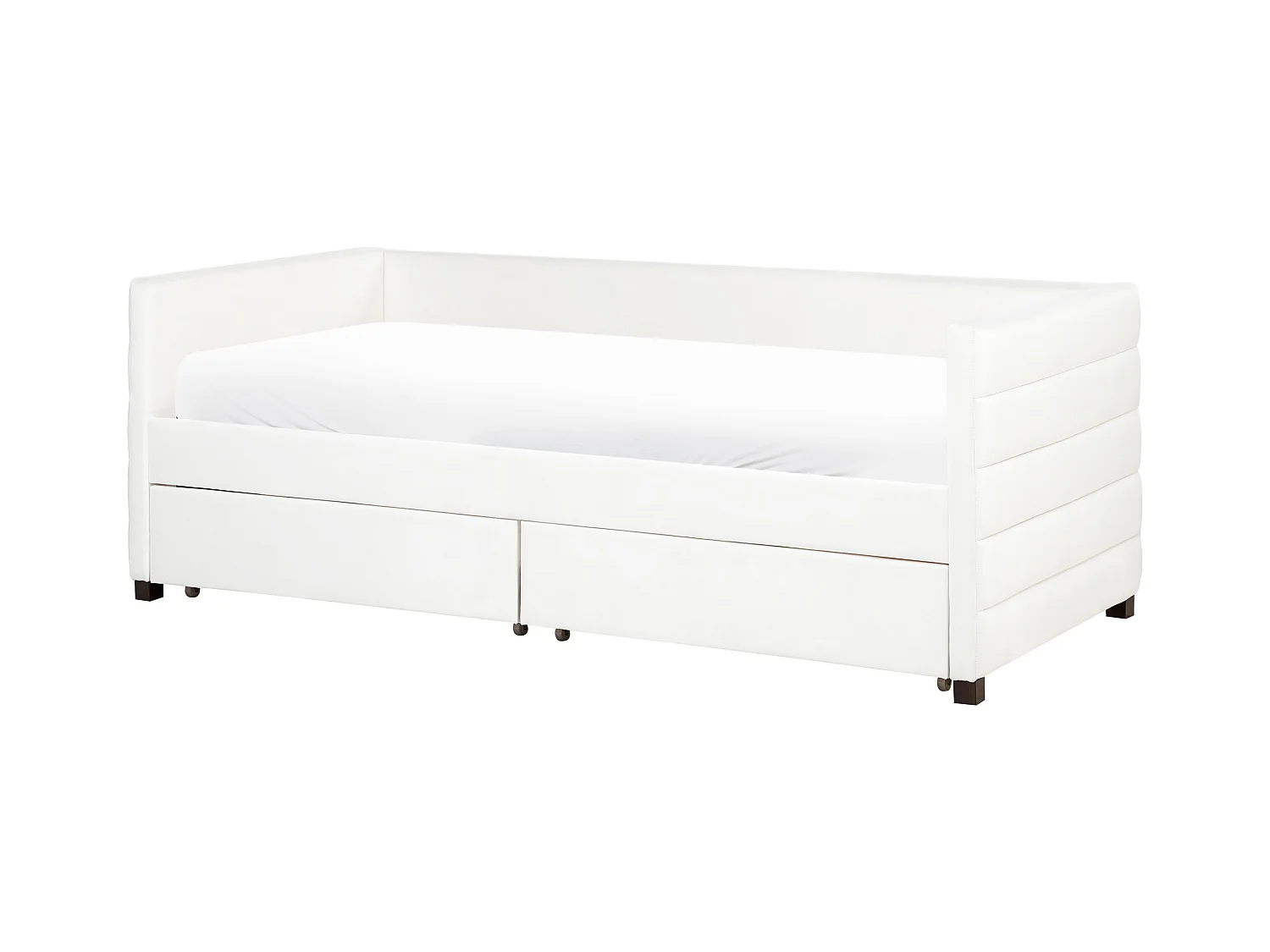 Lit de jour avec rangement Velours MARRAY 90 x 200 cm Blanc cassé