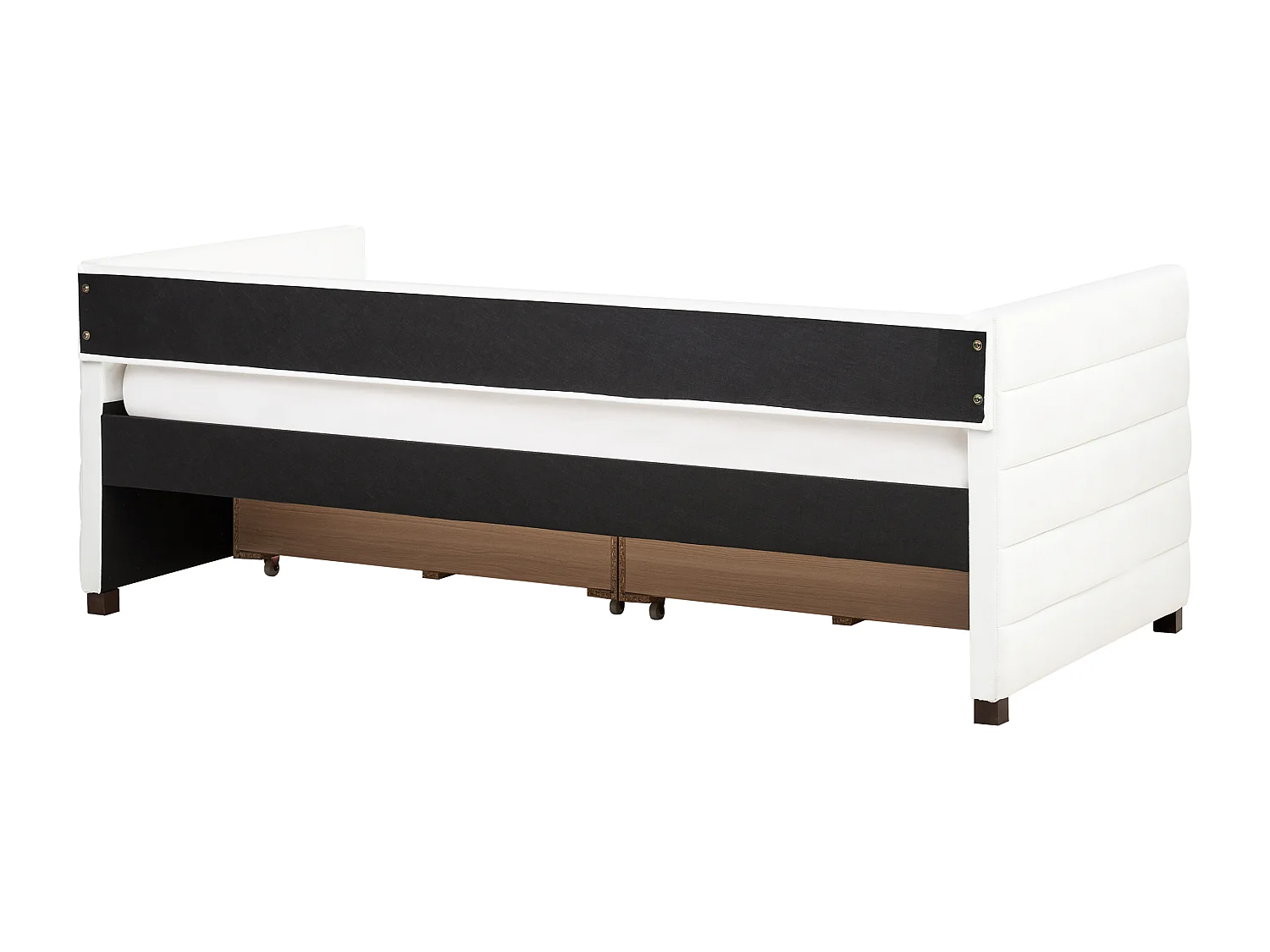 Lit de jour avec rangement Velours MARRAY 90 x 200 cm Blanc cassé