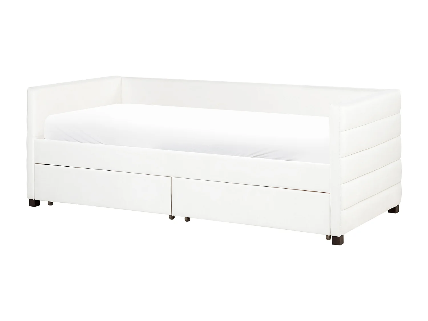 Tagesbett mit Stauraum Samtstoff MARRAY 90 x 200 cm Cremeweiss
